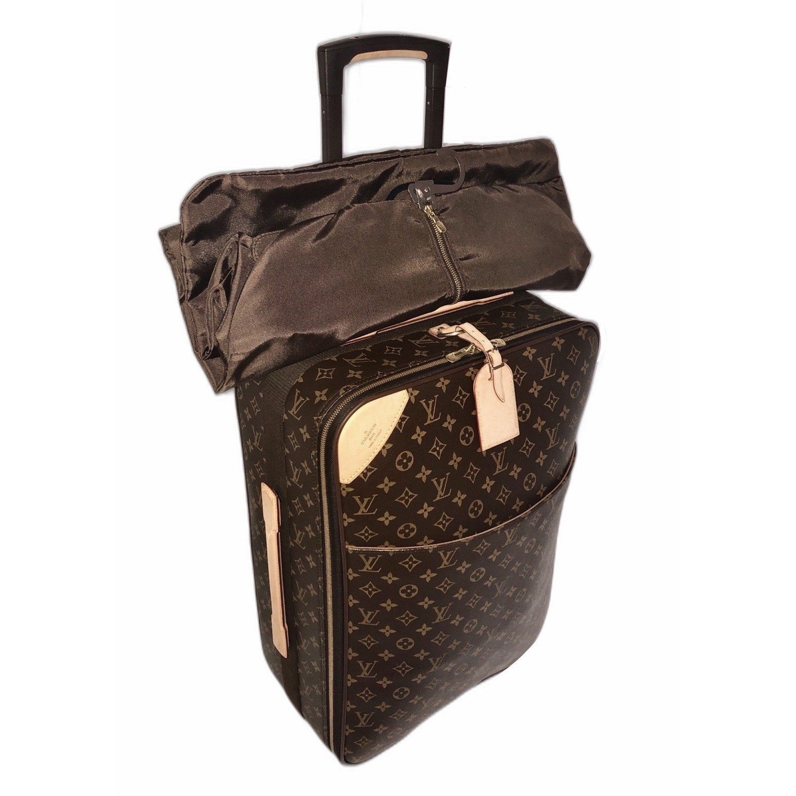 Louis Vuitton Pegase Monogram Suitcase Rolling Carry on w/ Coa Garment Bag 🇺🇸