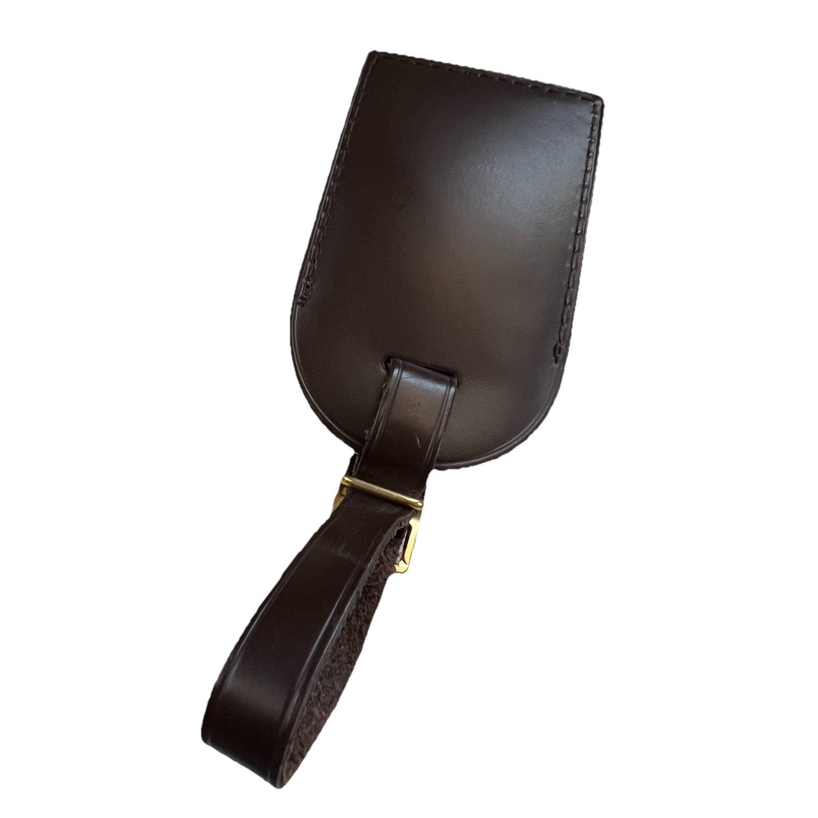 Louis Vuitton Paris Name Tag w/ MO Initials Damier Ebene Goldtone