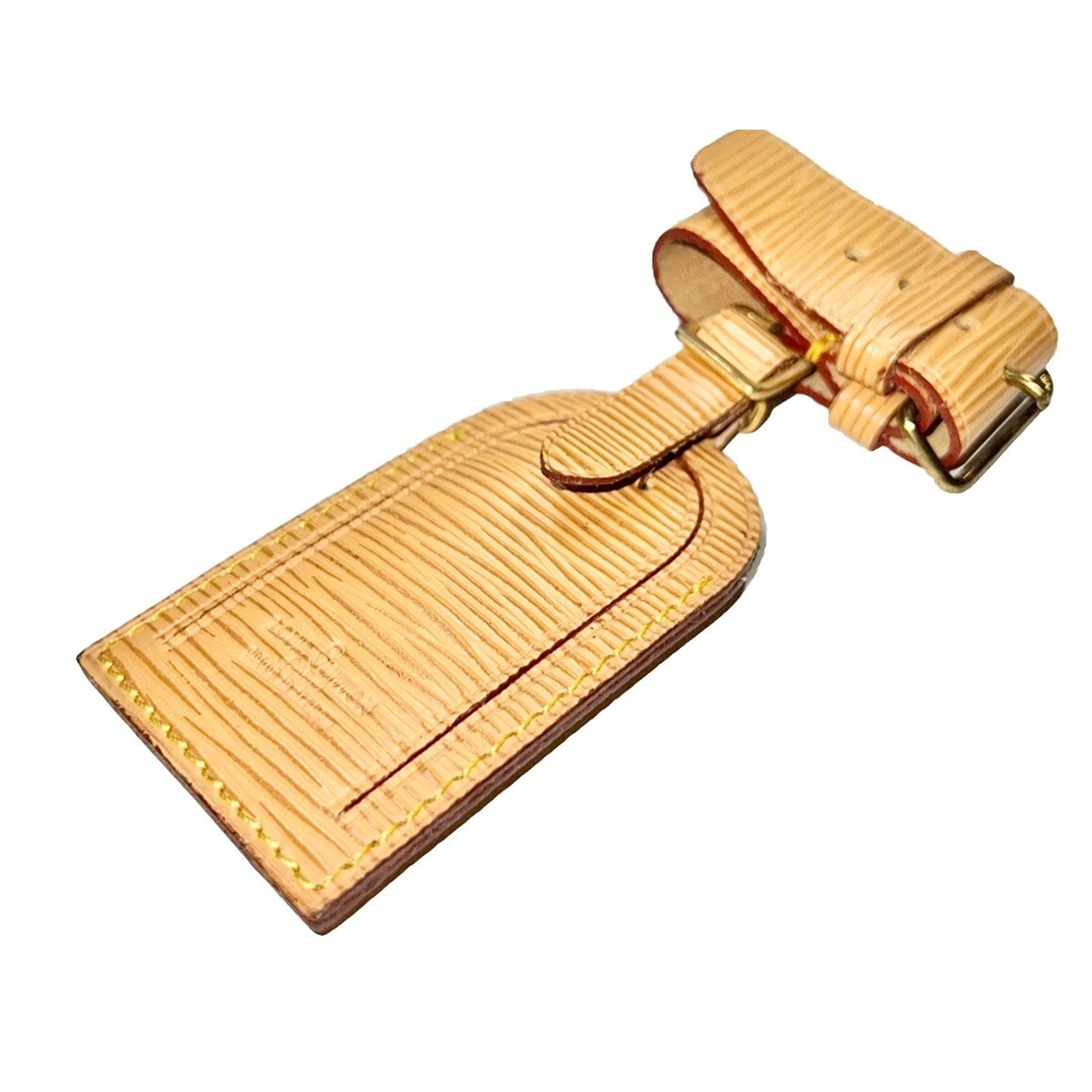 Louis Vuitton Epi Beige Tan Name Tag w/ Poignet Strap 1 Set