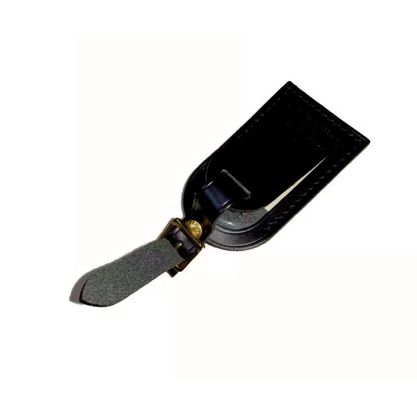 Louis Vuitton Black Name Tag Goldtone Buckle Small Leather