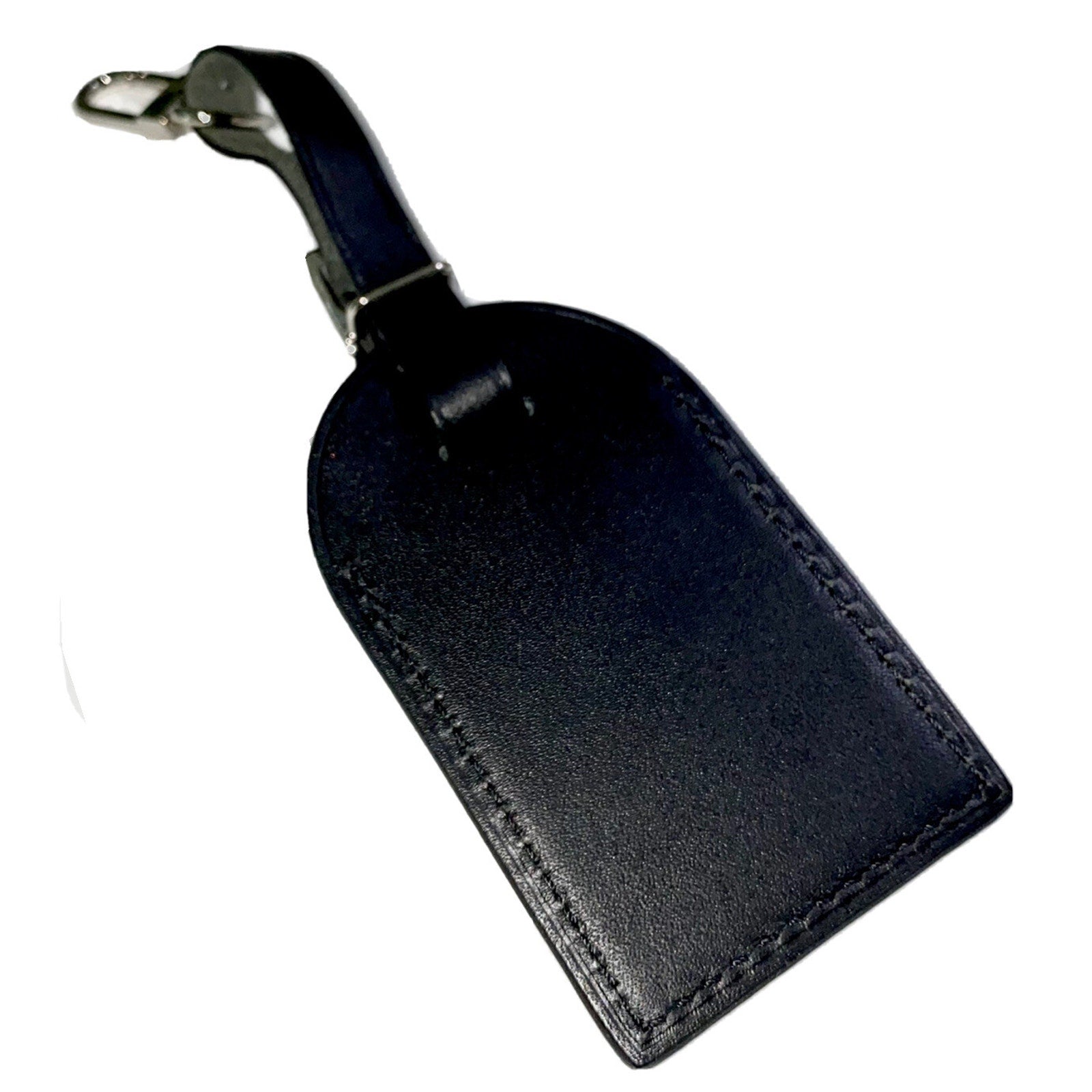 Louis Vuitton Paris Name Tag w/ TN Initials Goldtone Black Large