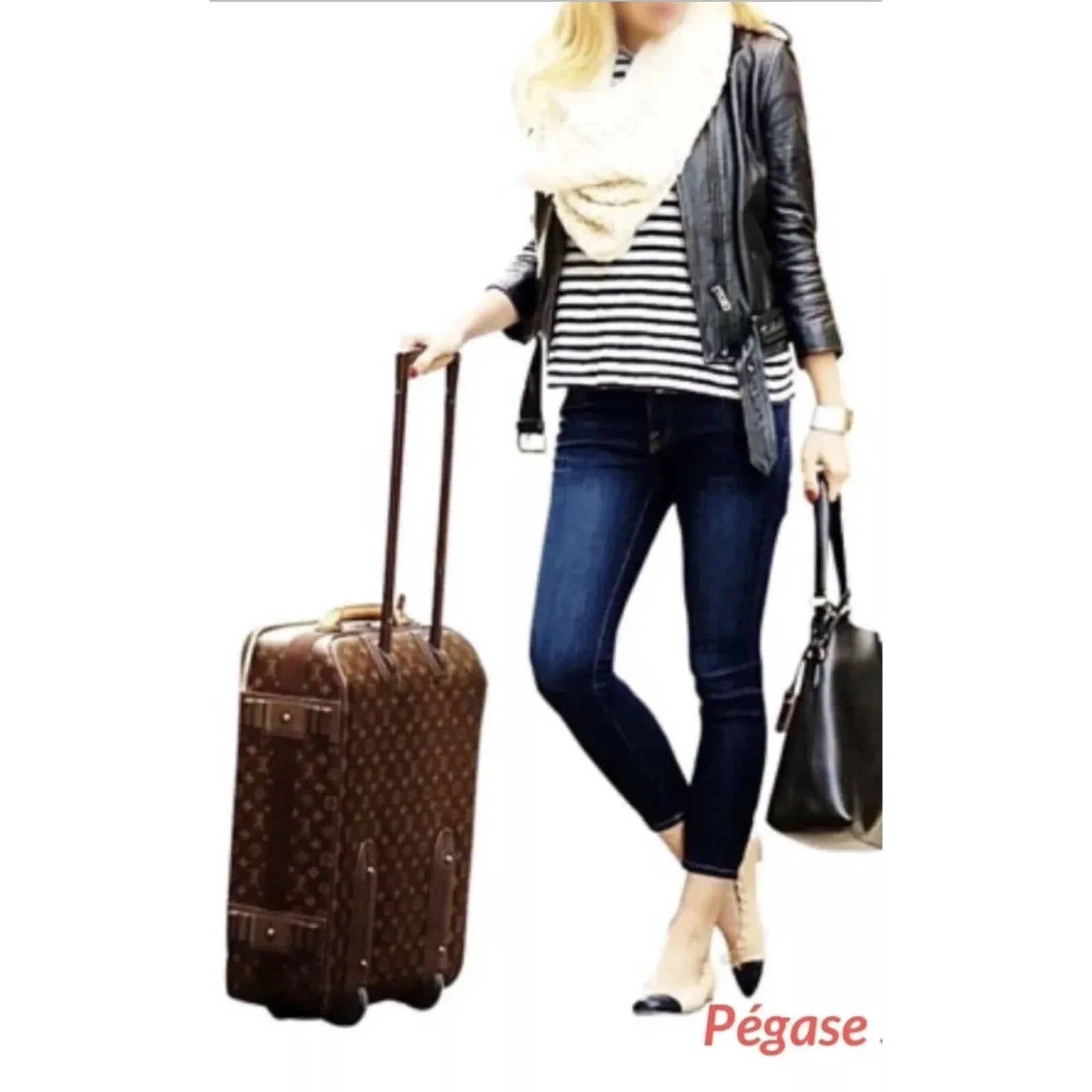 Louis Vuitton Pegase Monogram Suitcase Bag Cabin sz w/ Coa Garment Dust-bag