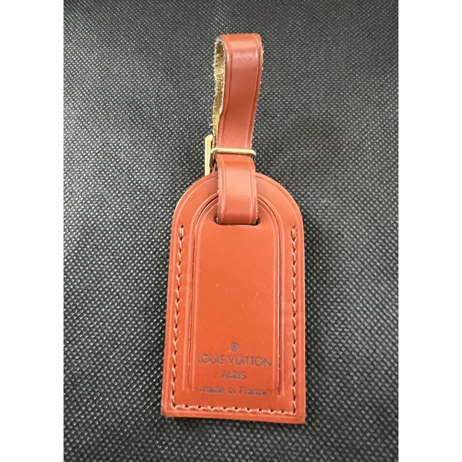 Louis Vuitton Kenyan Fawn Name Tag Goldtone Small - 1 pc France