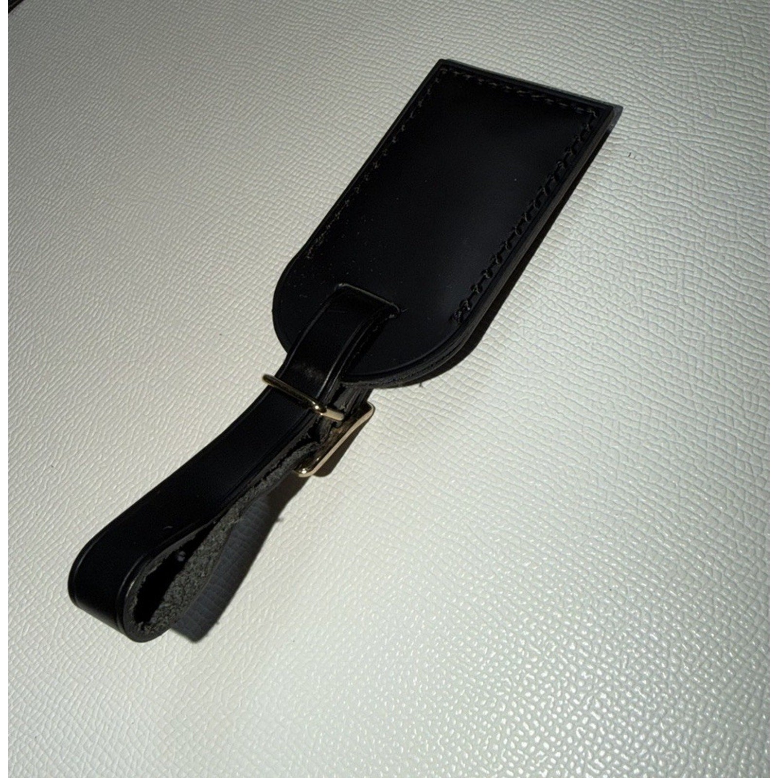 Louis Vuitton Black Name Tag w/ H F Initials Small Goldtone Mint
