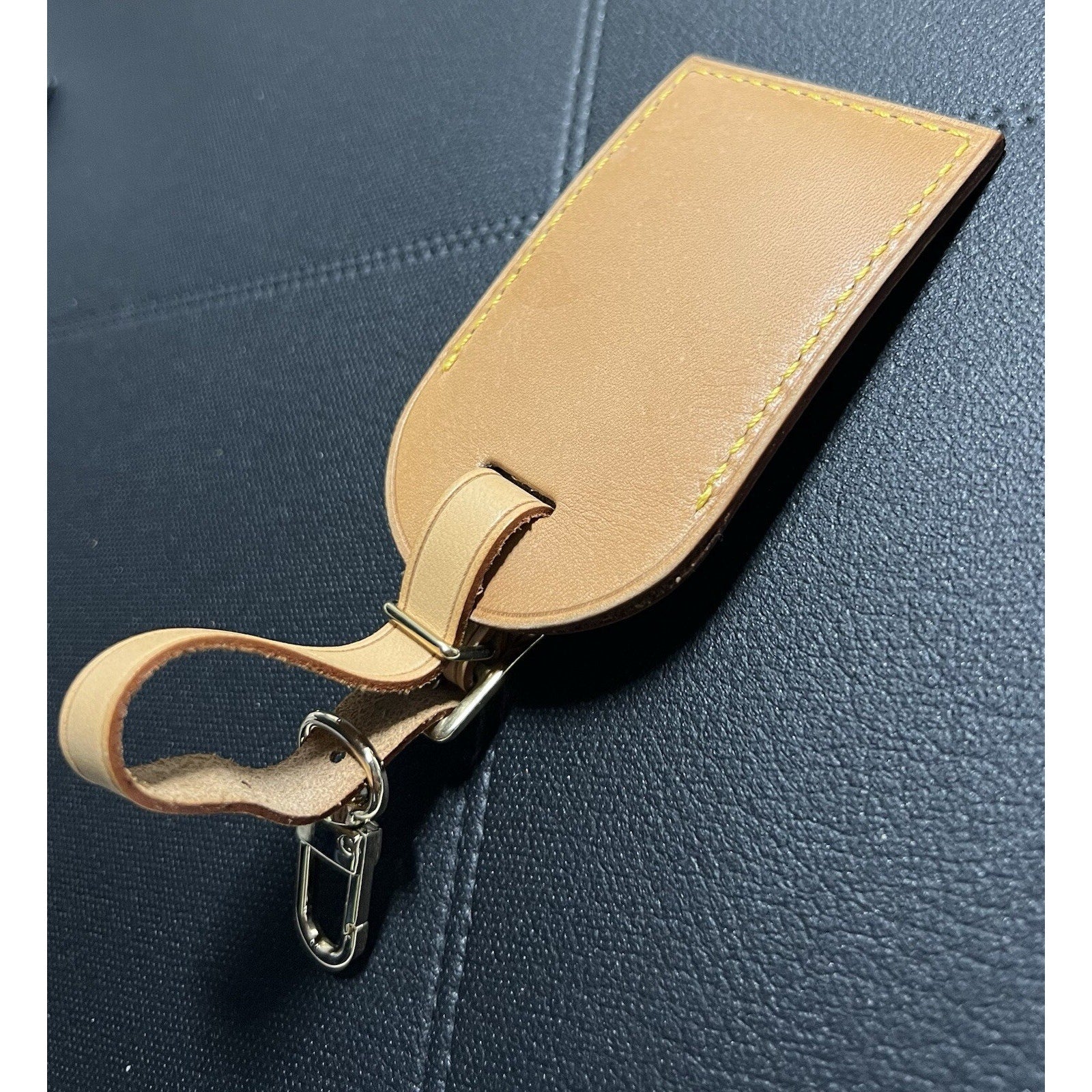 Louis Vuitton Name Tag AA Stamped Initials Goldtone - Natural Vachetta