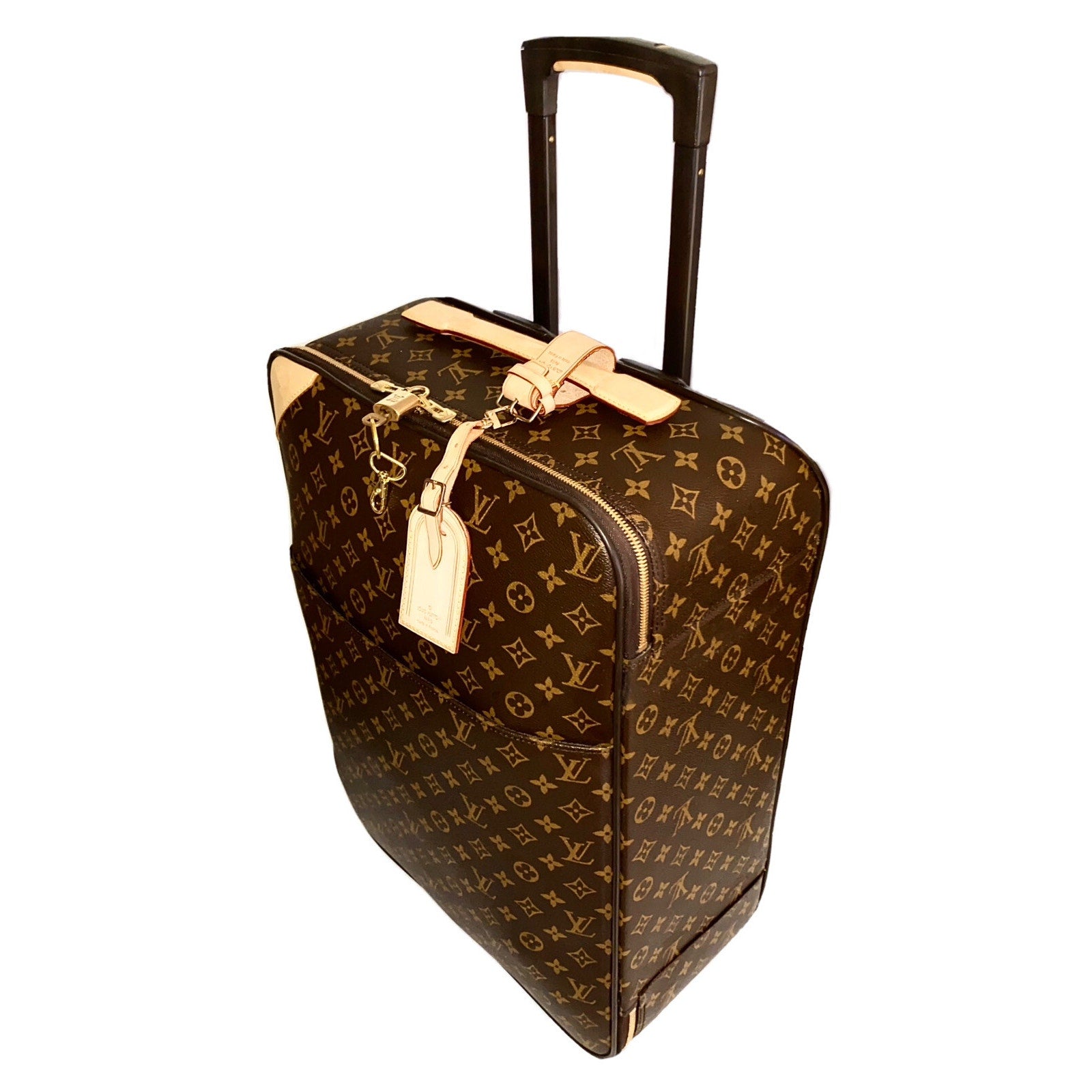 Louis Vuitton Pegas Monogram Suitcase Bag w/ COA Garment Hanger Lock LV Tag
