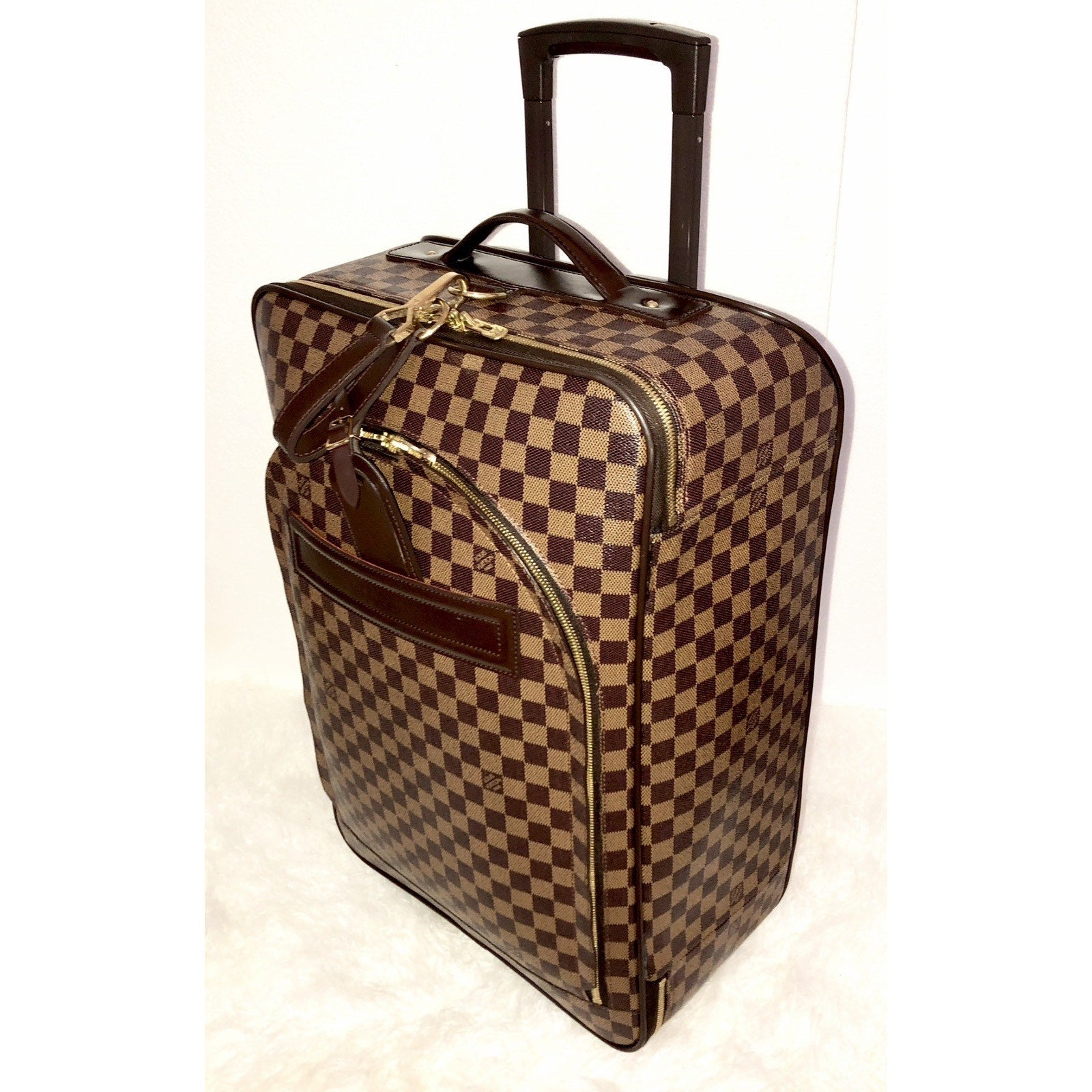 Louis Vuitton Pegase 55 Suitcase Bag Damier Ebene w/ Garment Bag Hanger