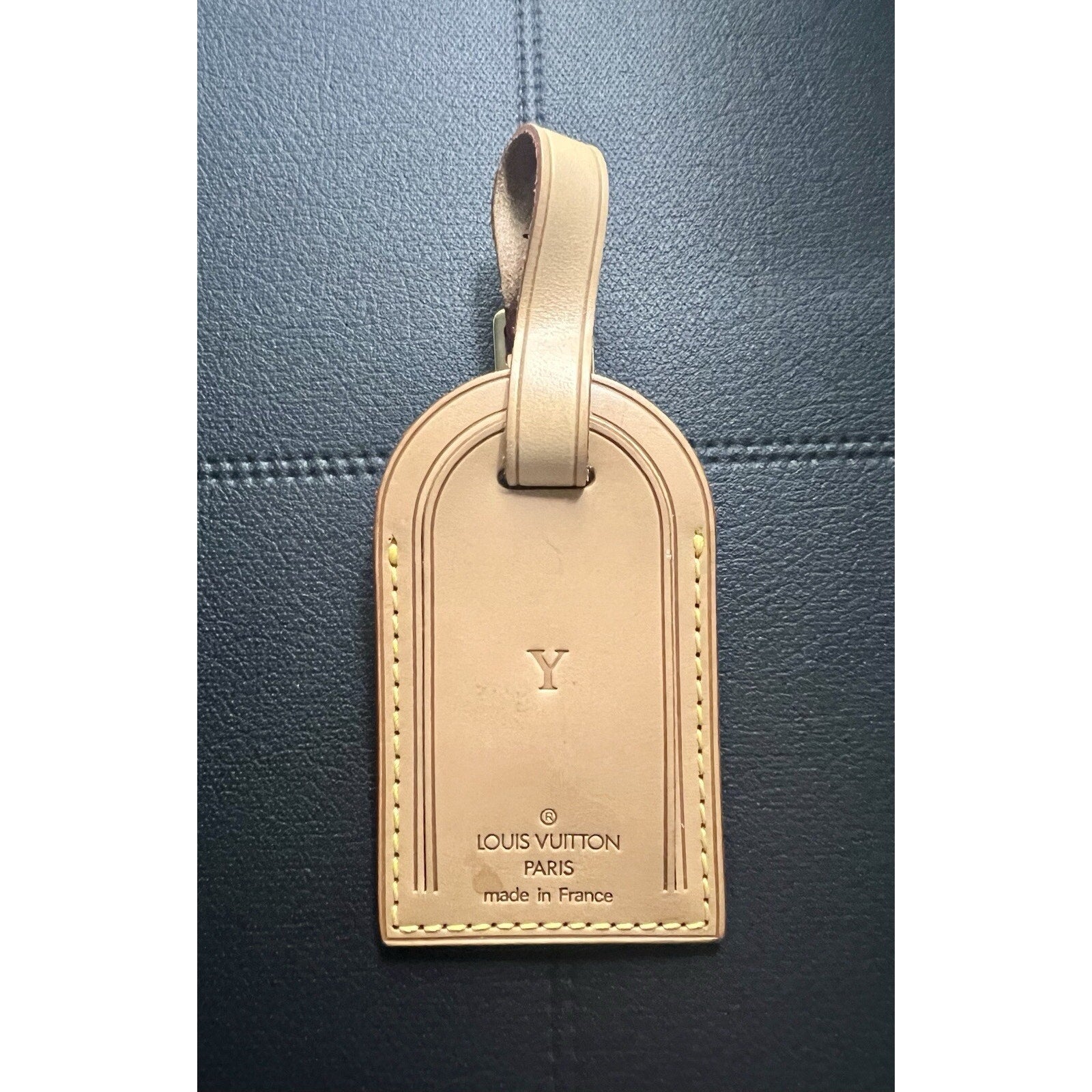 Louis Vuitton Y Initial Name Tag Goldtone - Natural Vachetta