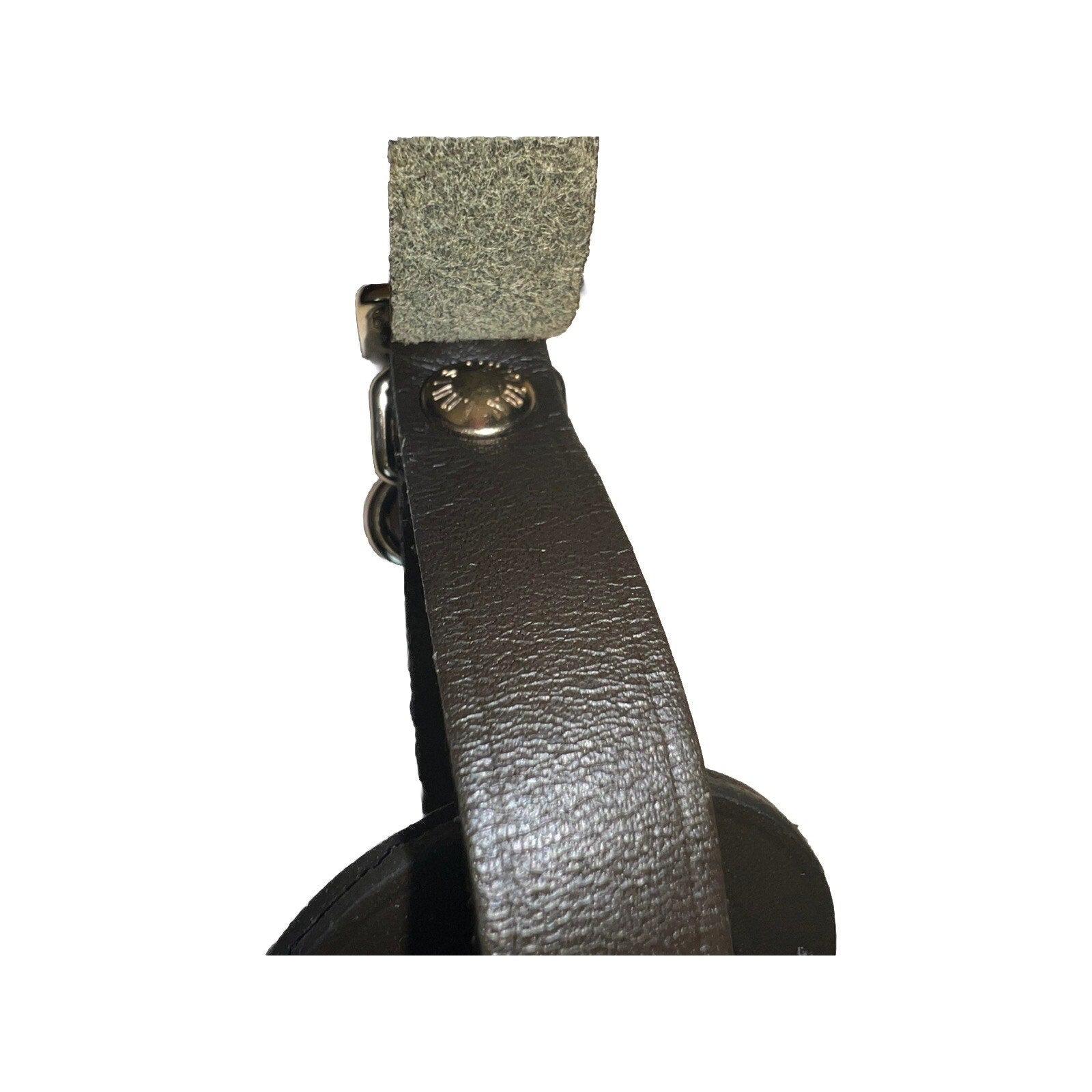 Louis Vuitton Dark Brown ID Name Tag Soft Leather Small Goldtone 1 Piece