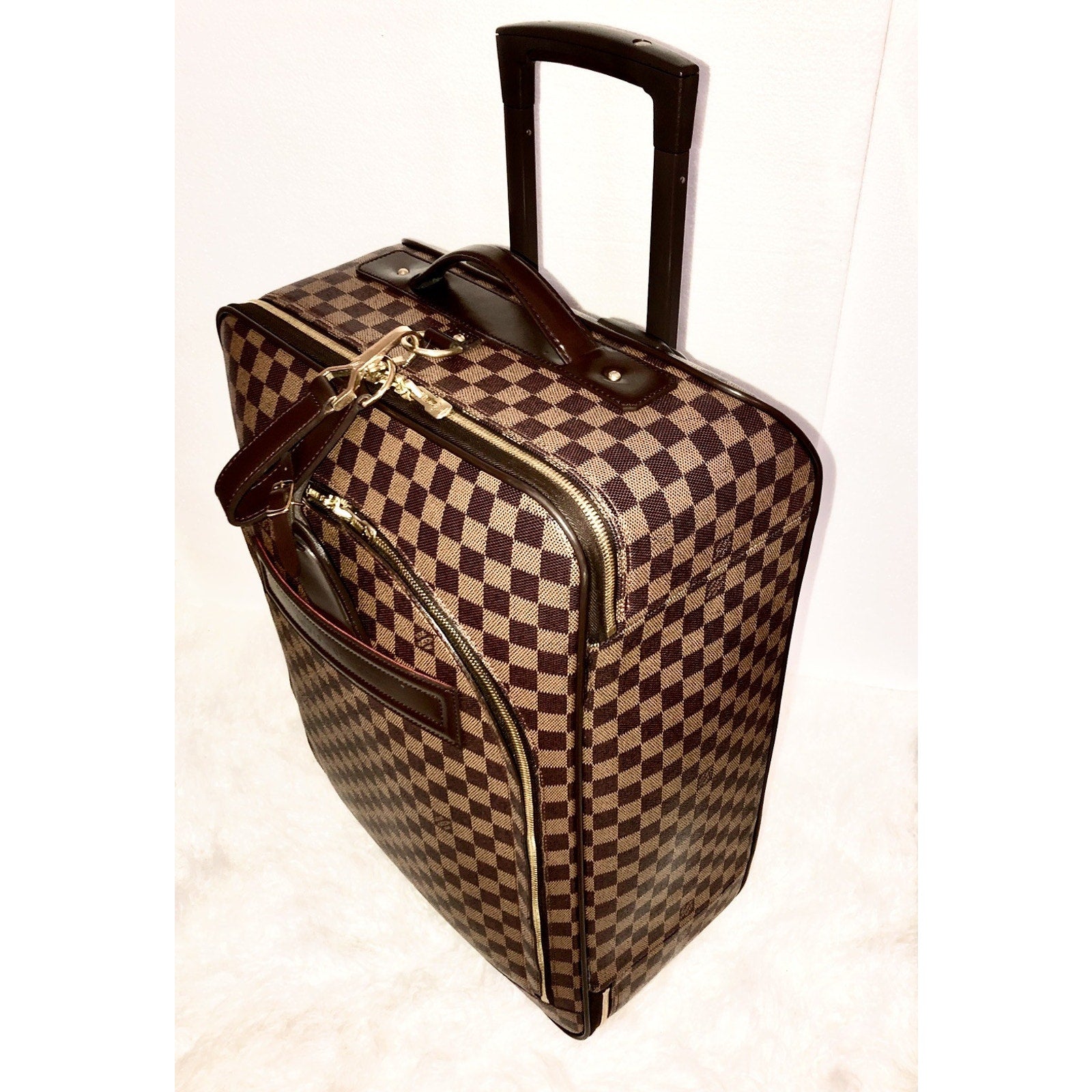 Louis Vuitton Pegase 55 Suitcase Bag Damier Ebene w/ Garment Bag Hanger