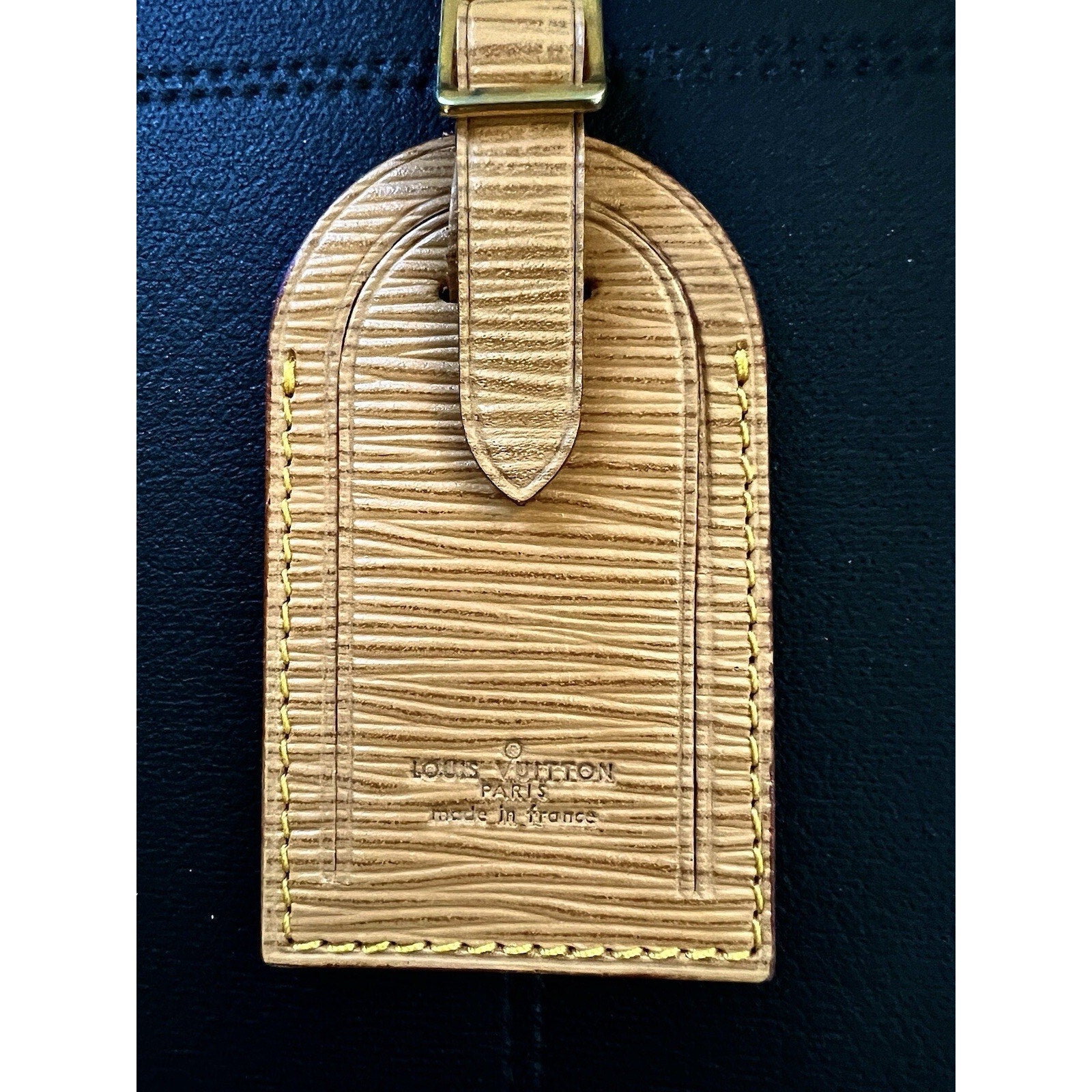 Louis Vuitton Epi Beige Tan Name Tag w/ Poignet Strap 1 Set