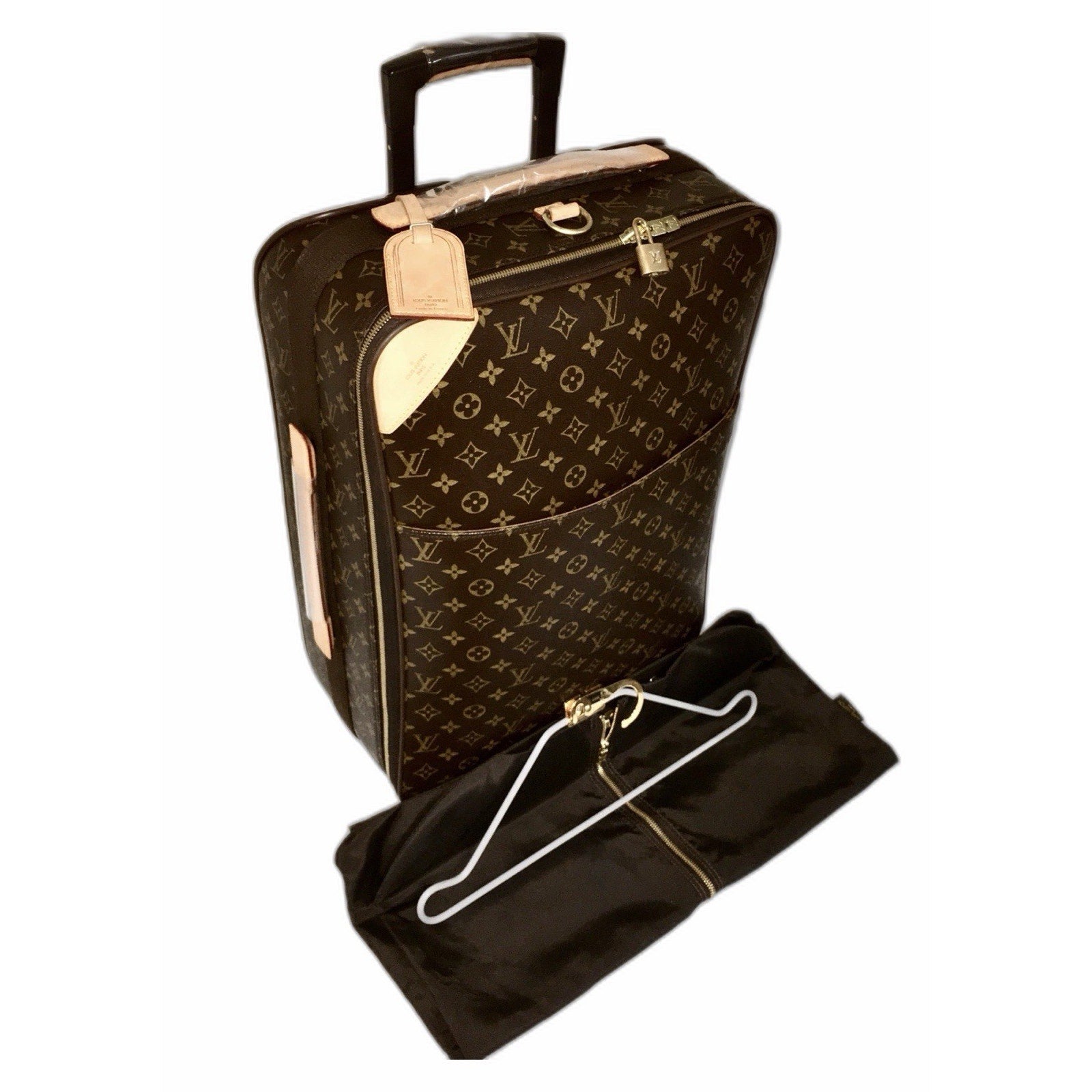 Louis Vuitton Pegase Monogram Suitcase Rolling Carry on w/ Coa Garment Bag 🇺🇸