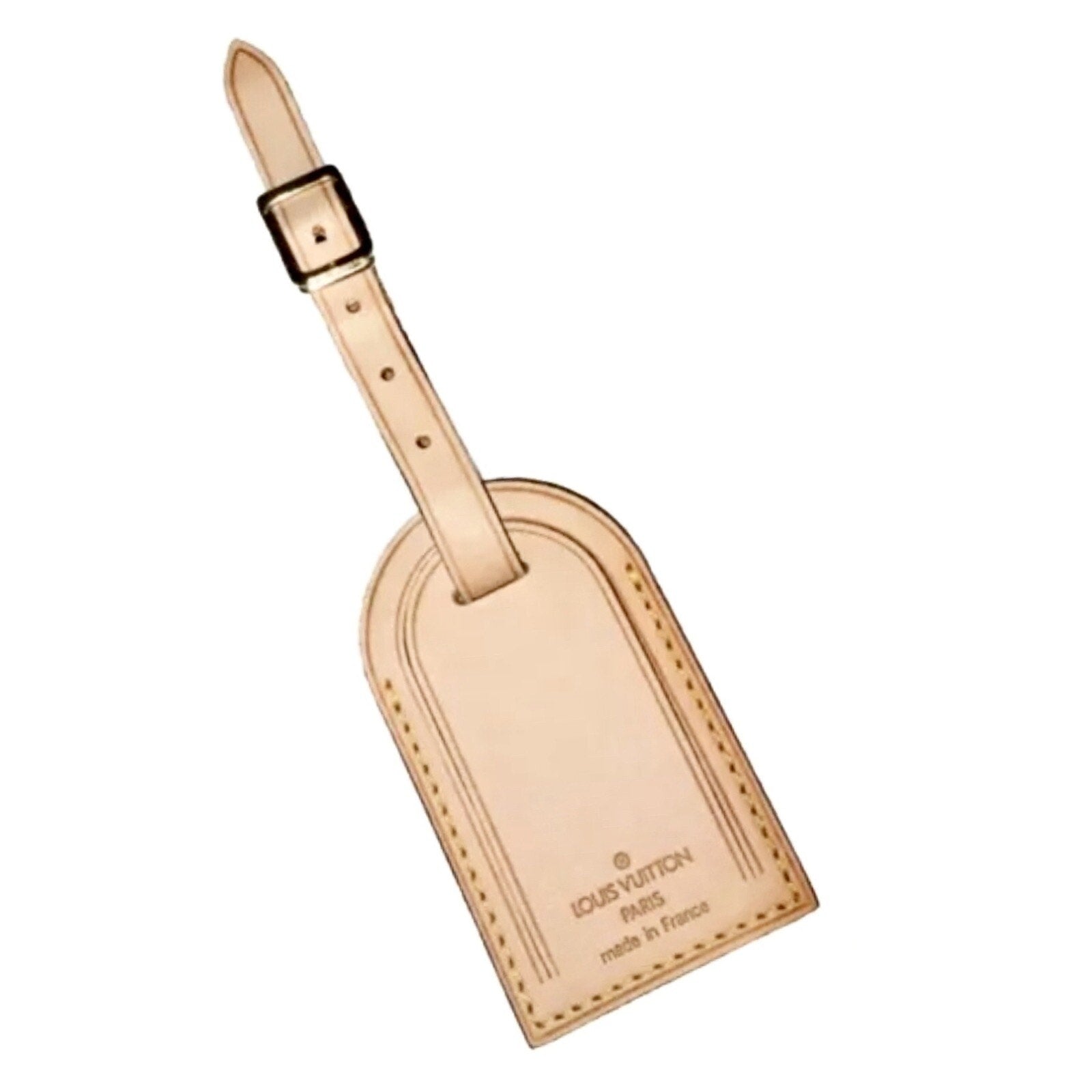 Louis Vuitton ID Name Tag Large Gold-tone AUTHENTIC!