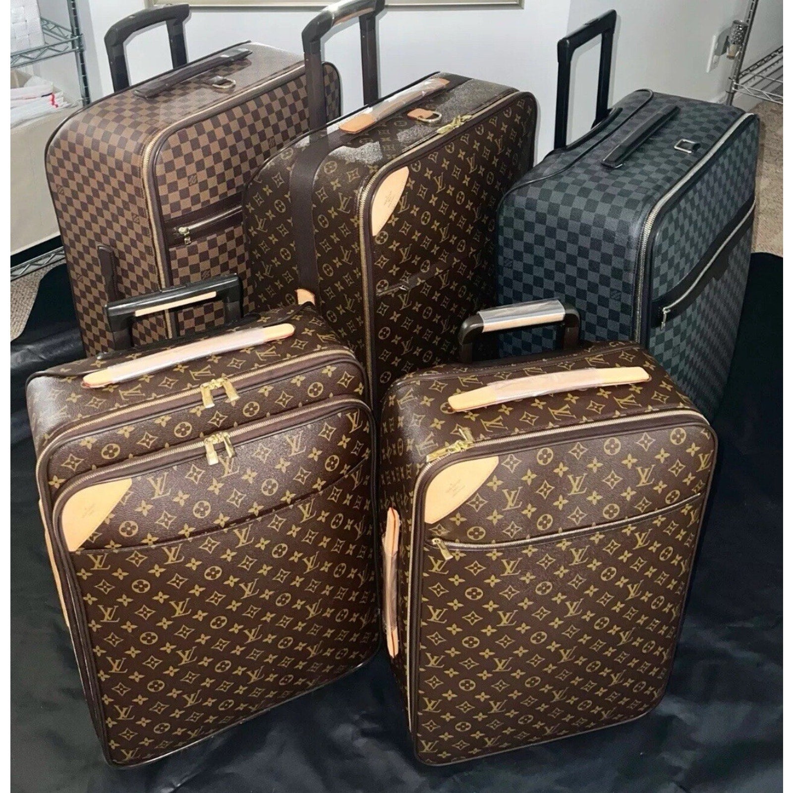Louis Vuitton Pegase 26” Monogram Suitcase Luggage + Dustbag + Garment Bag