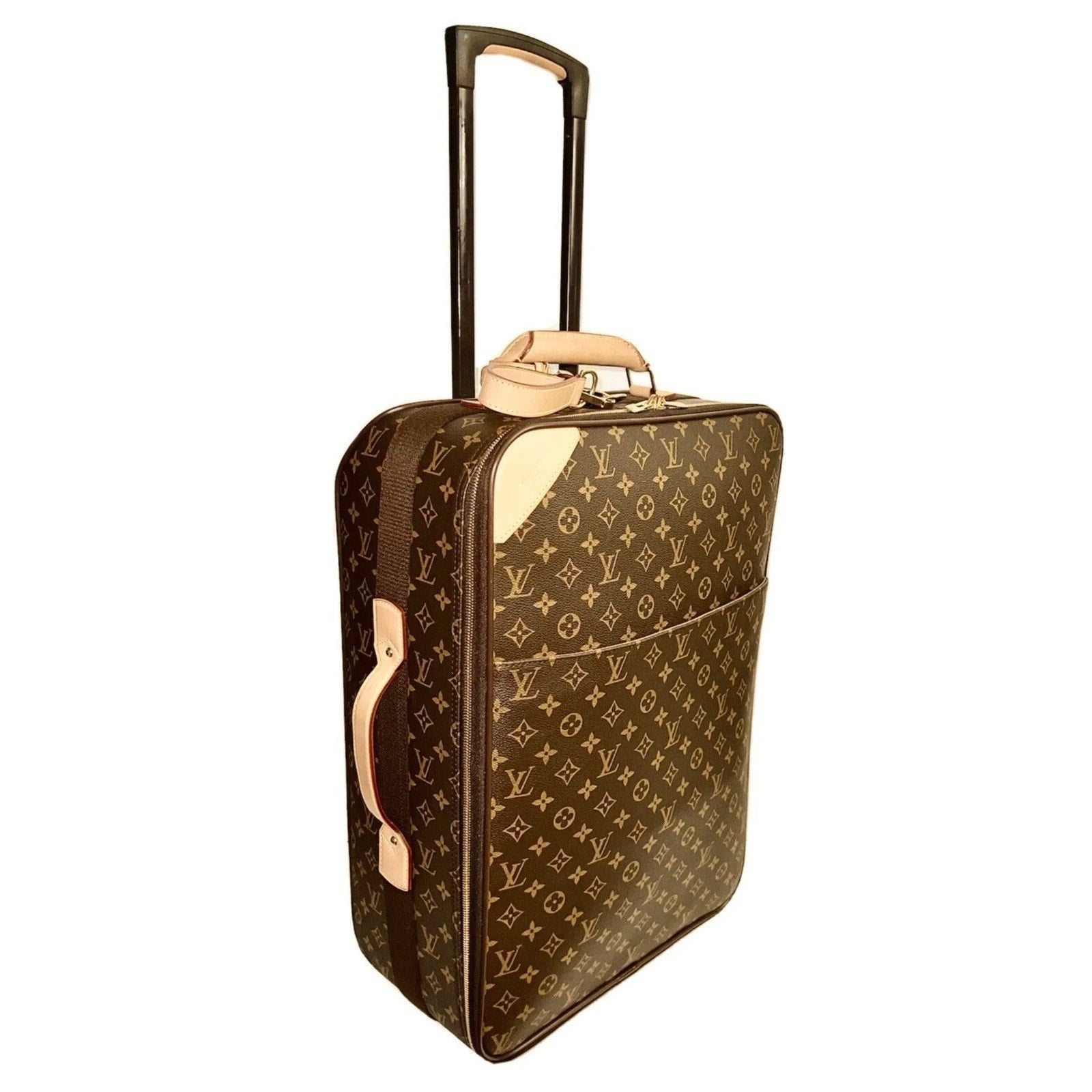 Louis Vuitton Pegase Upright Suitcase Carry Bag w/ COA Dustbag Tag Strap