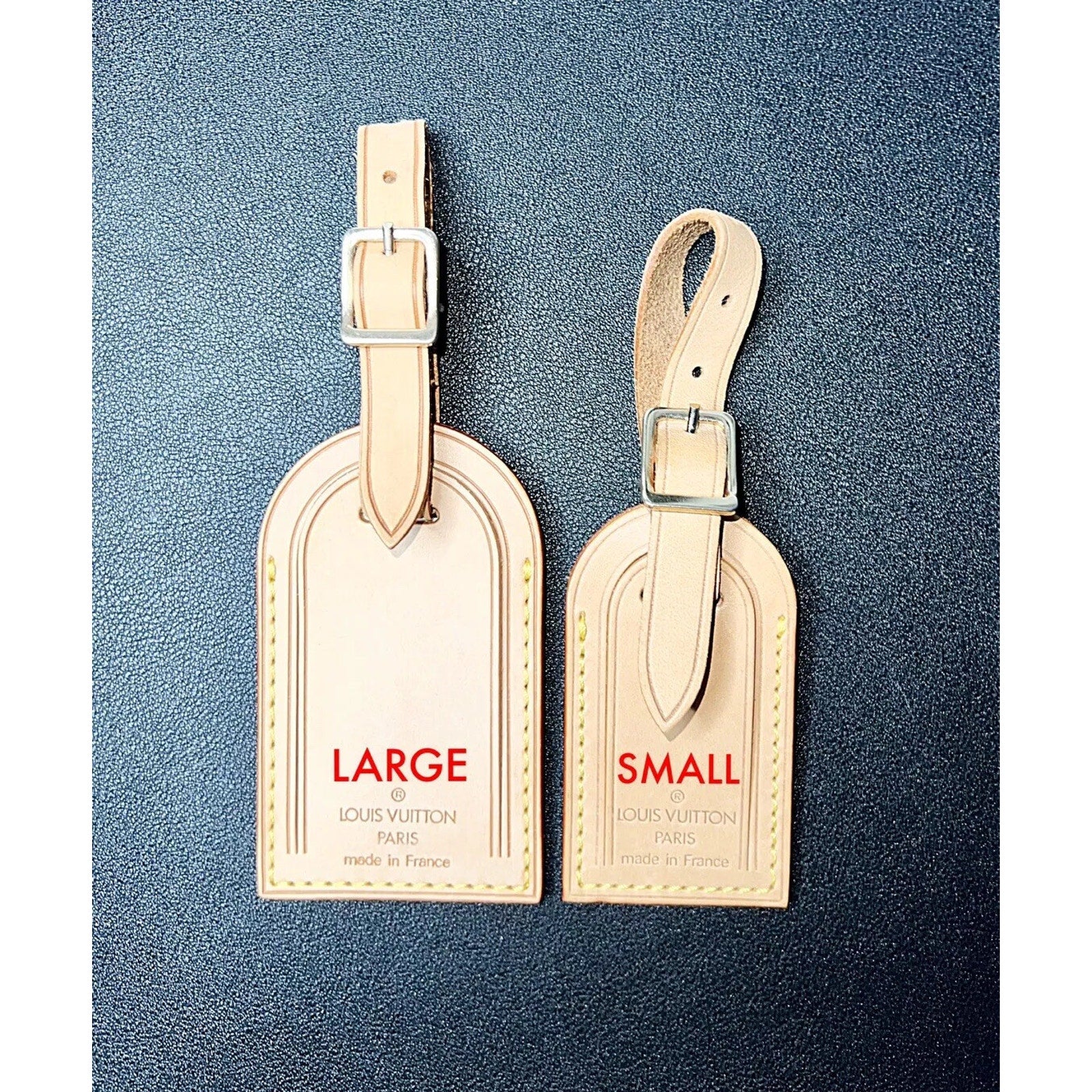 Louis Vuitton Paris Name Tag w/ RT Gold-tone Stamped Large UEC