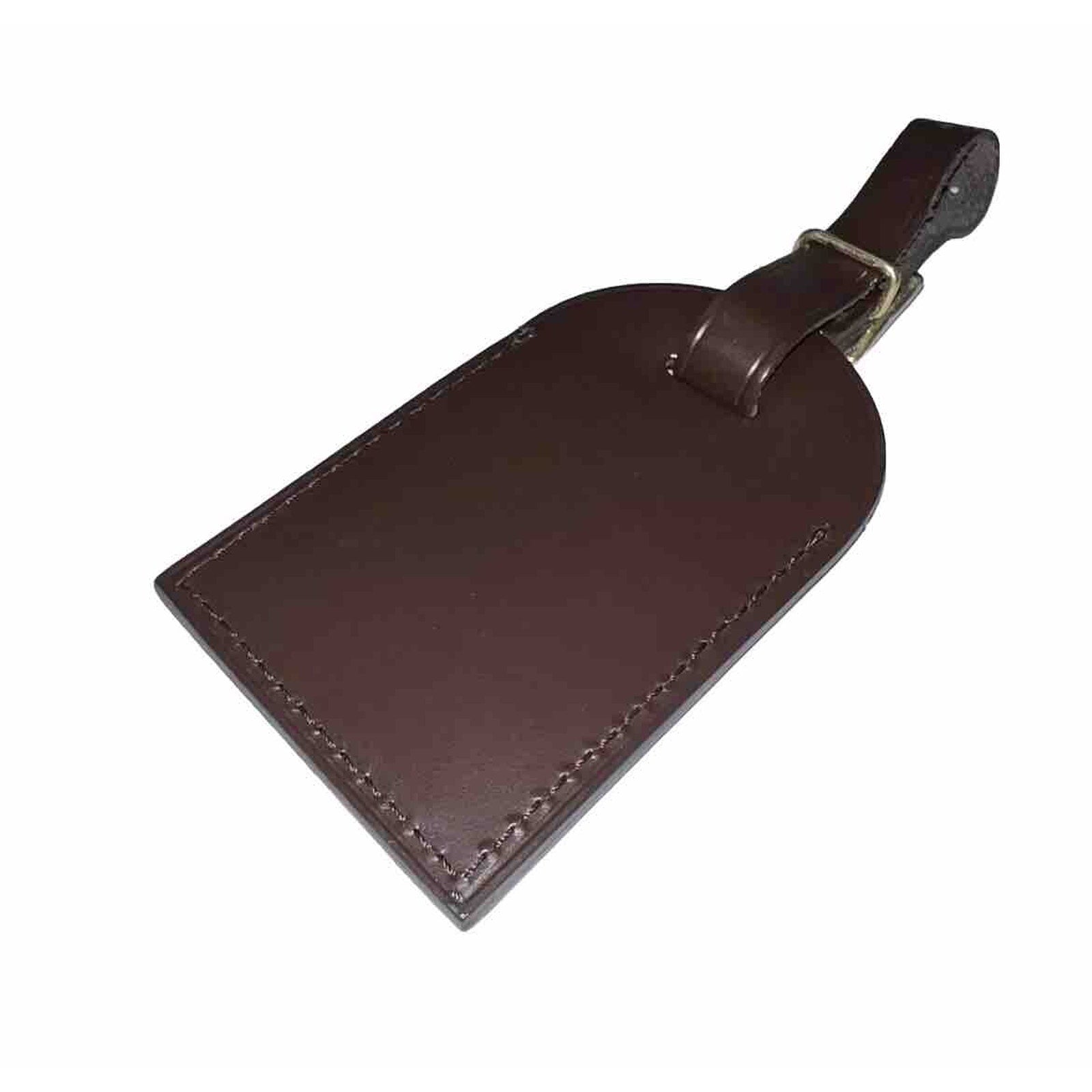 Louis Vuitton Bag Tag w/ HY Initials Damier Ebene Goldtone Dark Brown