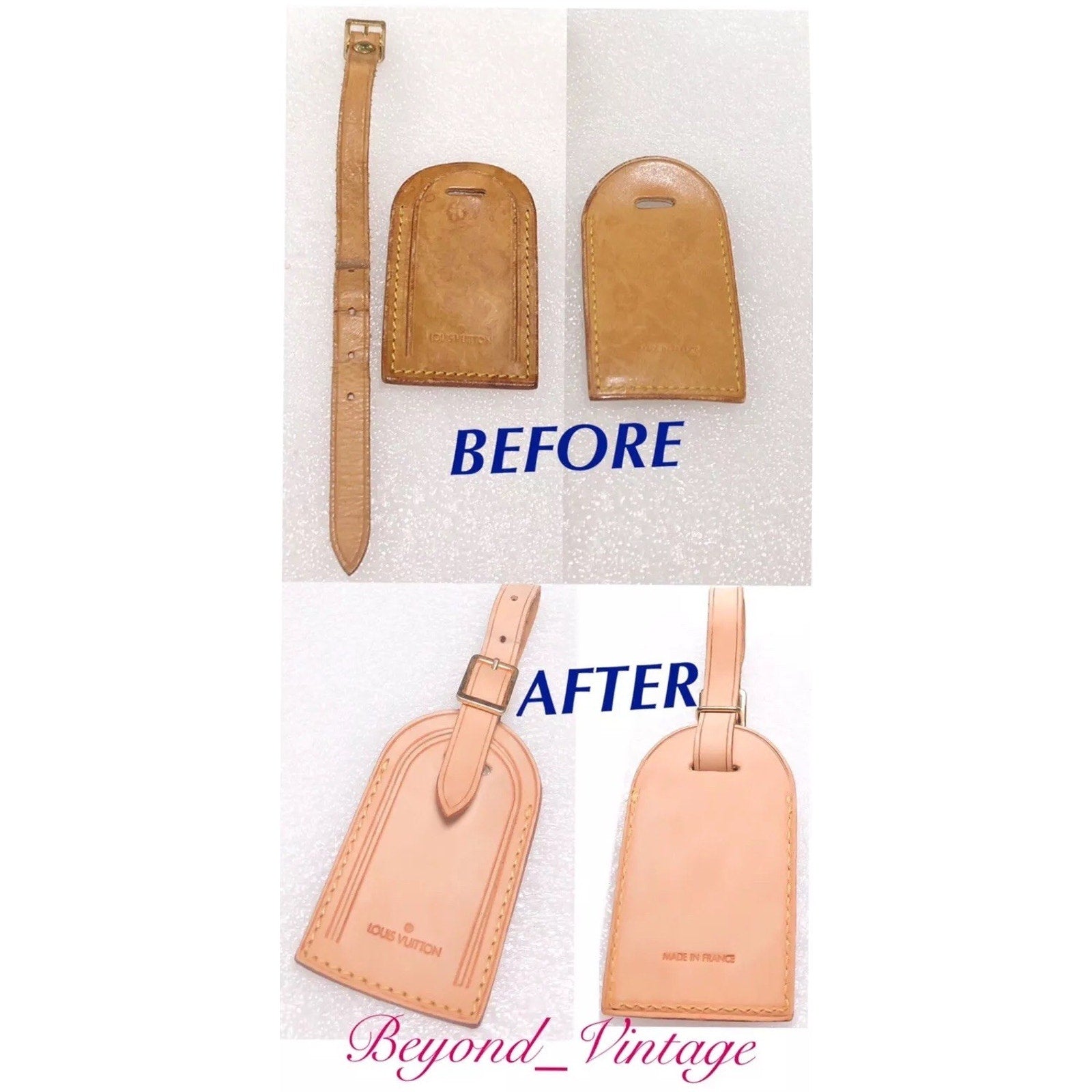 Louis Vuitton ID Name Tag Vachetta Large 🇫🇷 Authentic France