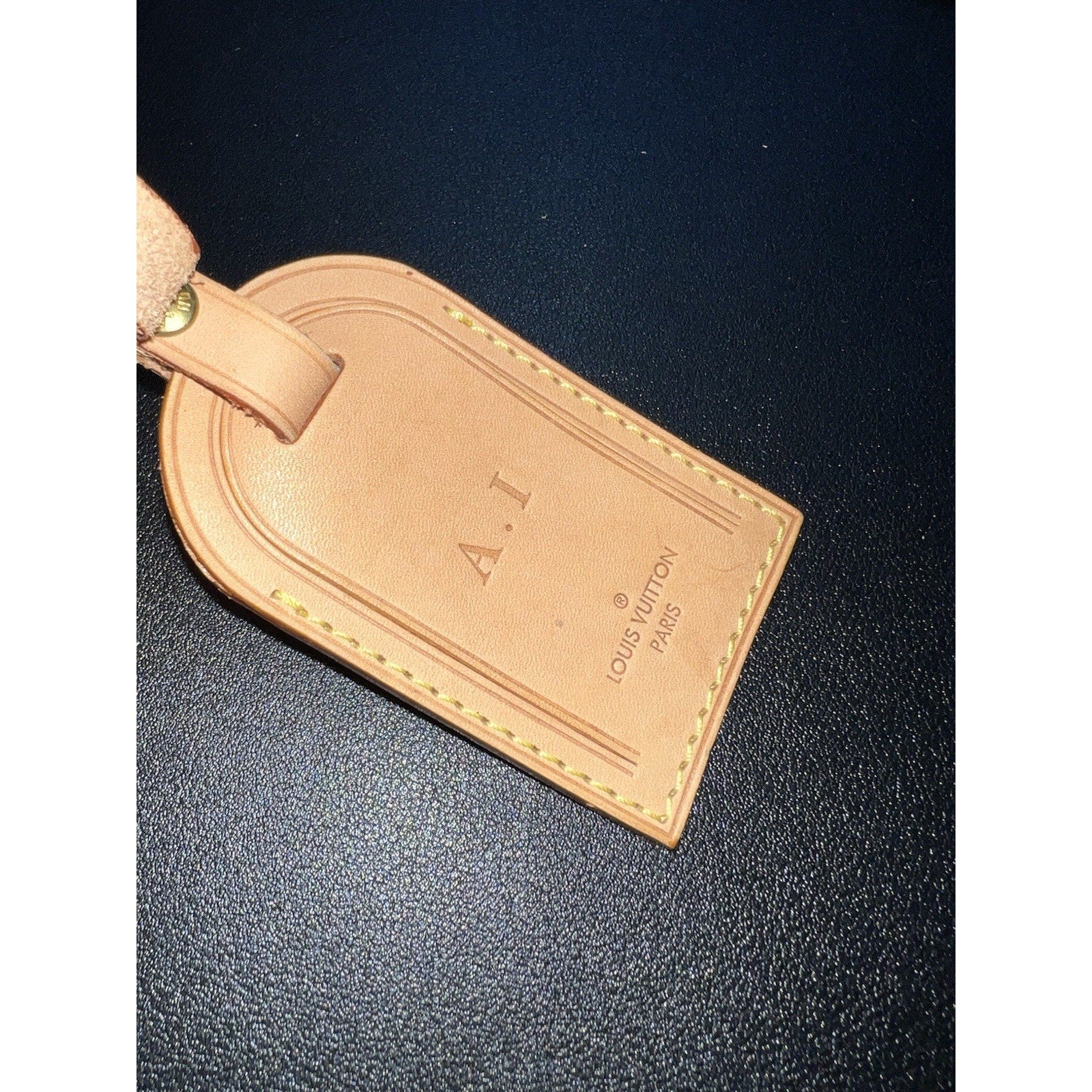 Louis Vuitton Leather Tag A i Initials Goldtone - Beige A I - Paris