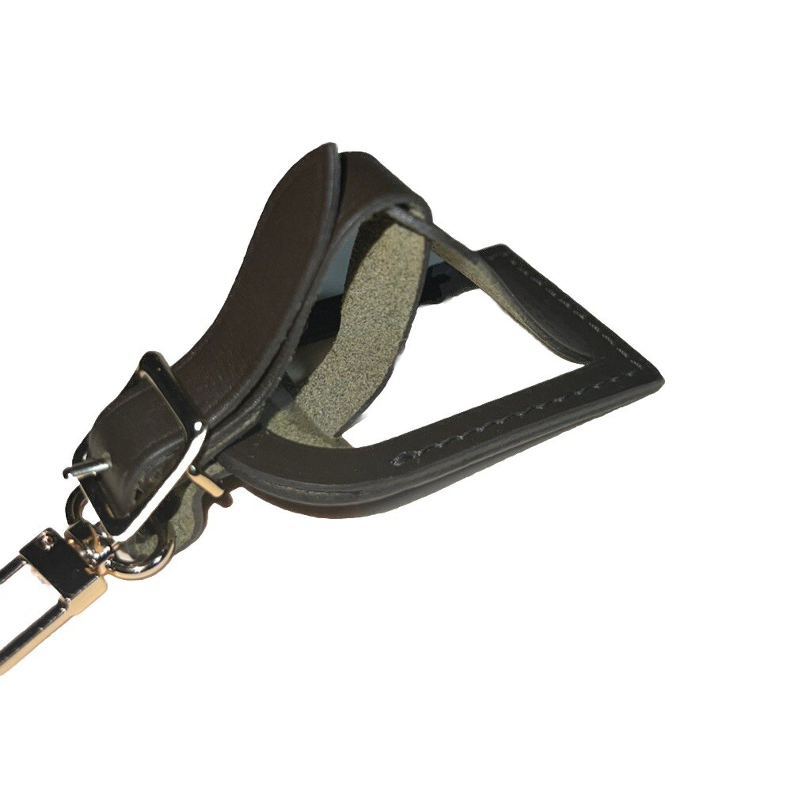 Louis Vuitton Dark Brown Name Tag Soft Leather Small Goldtone 1- Piece