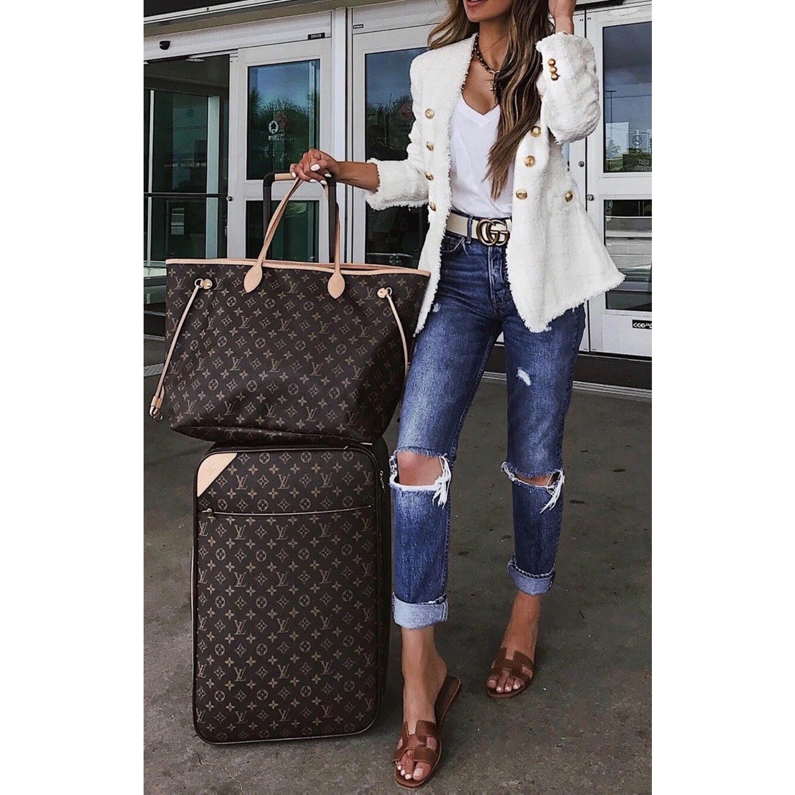 Louis Vuitton Pegas Monogram Suitcase Bag w/ COA Garment Hanger Lock LV Tag