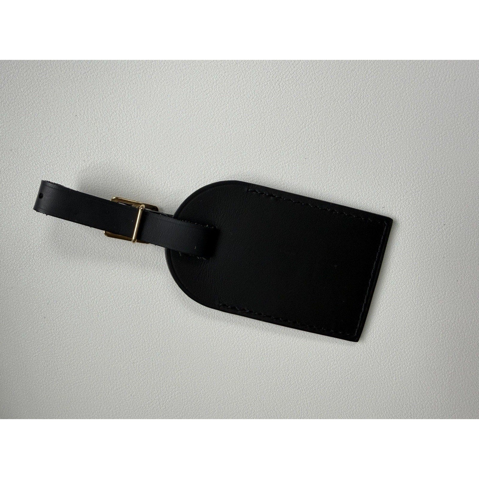 Louis Vuitton Name Tag w/ T H Initials Goldtone Black Large Black