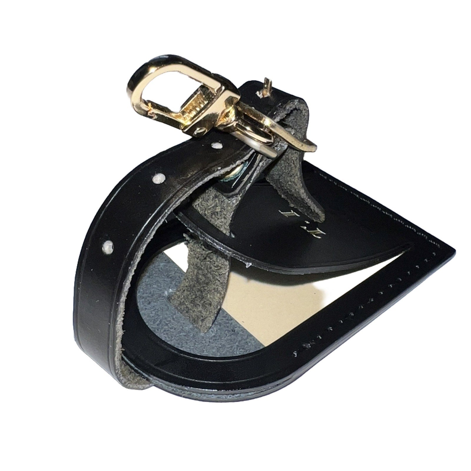 Louis Vuitton Paris Name Tag w/ TI Goldtone stamped Black Large