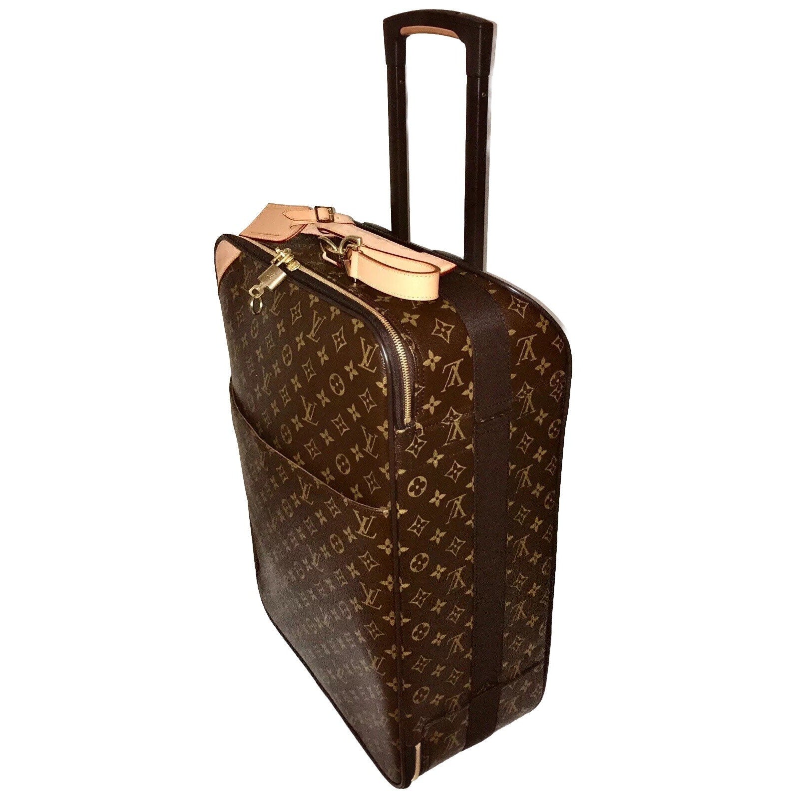 Louis Vuitton Pegase Monogram Suitcase Rolling Carry on w/ Coa Garment Bag 🇺🇸
