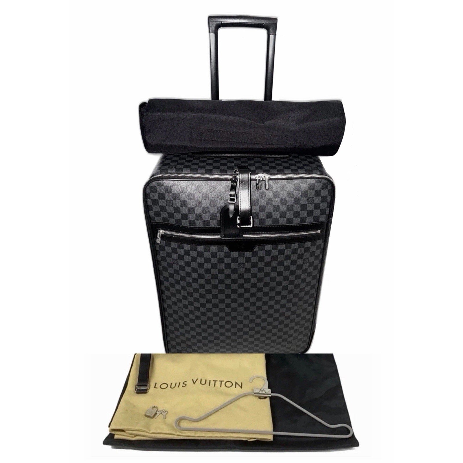 Louis Vuitton Pegase 65 Graphite Ebene Suitcase Rolling Travel Bag Pristine