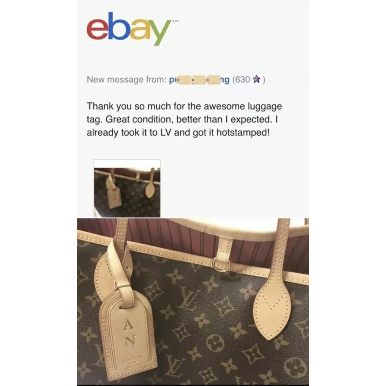 Louis Vuitton Leather Tag A i Initials Goldtone - Beige A I - Paris