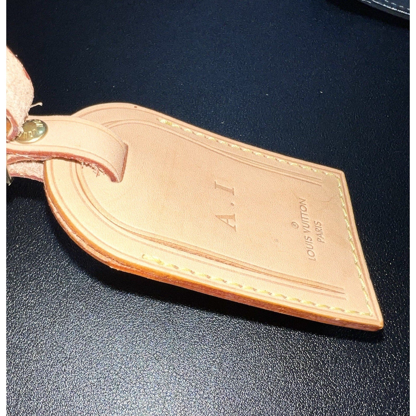 Louis Vuitton Leather Tag A i Initials Goldtone - Beige A I - Paris