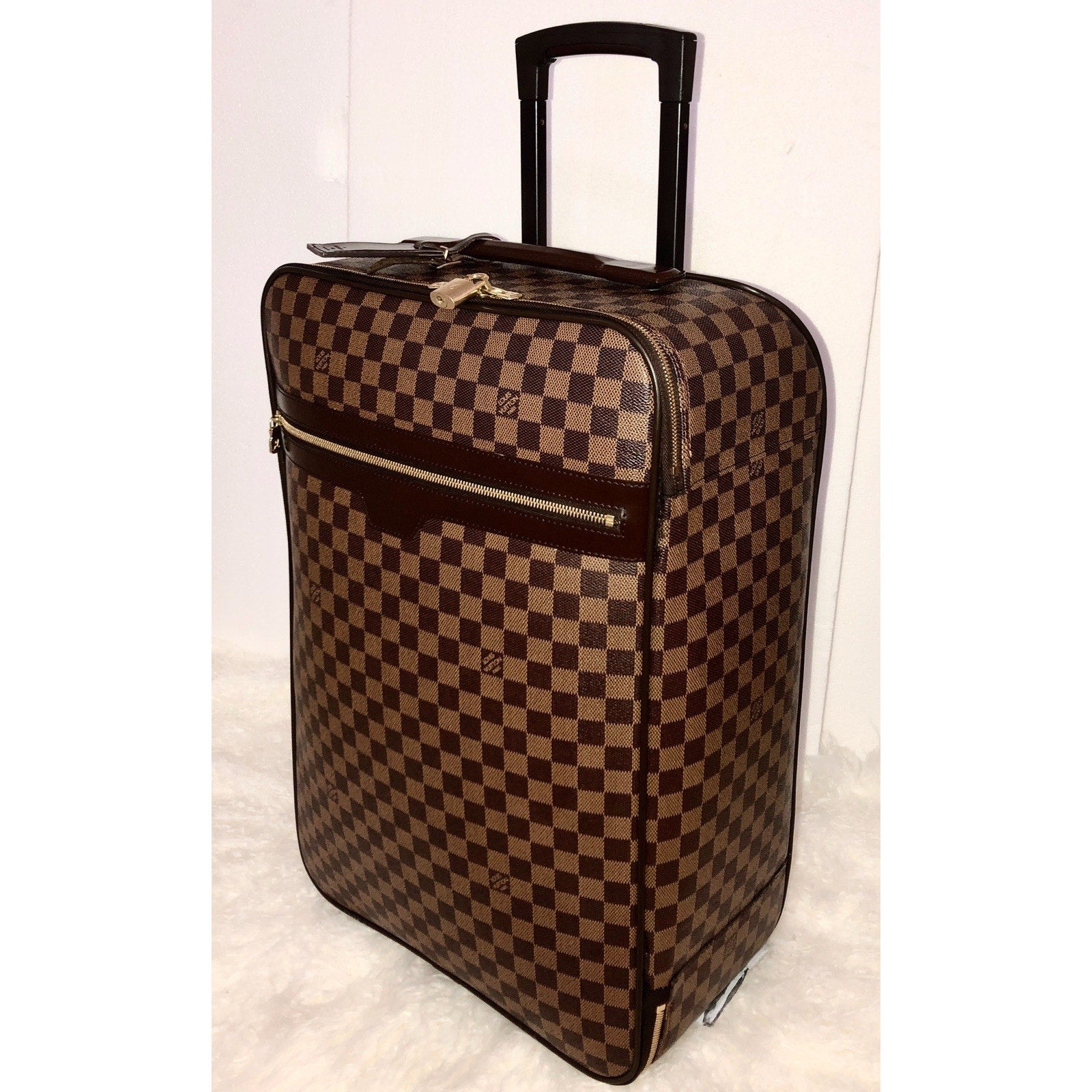 Louis Vuitton Pegase 21 Upright Travel Bag Damier Ebene w/ Dust-bag Lock Strap