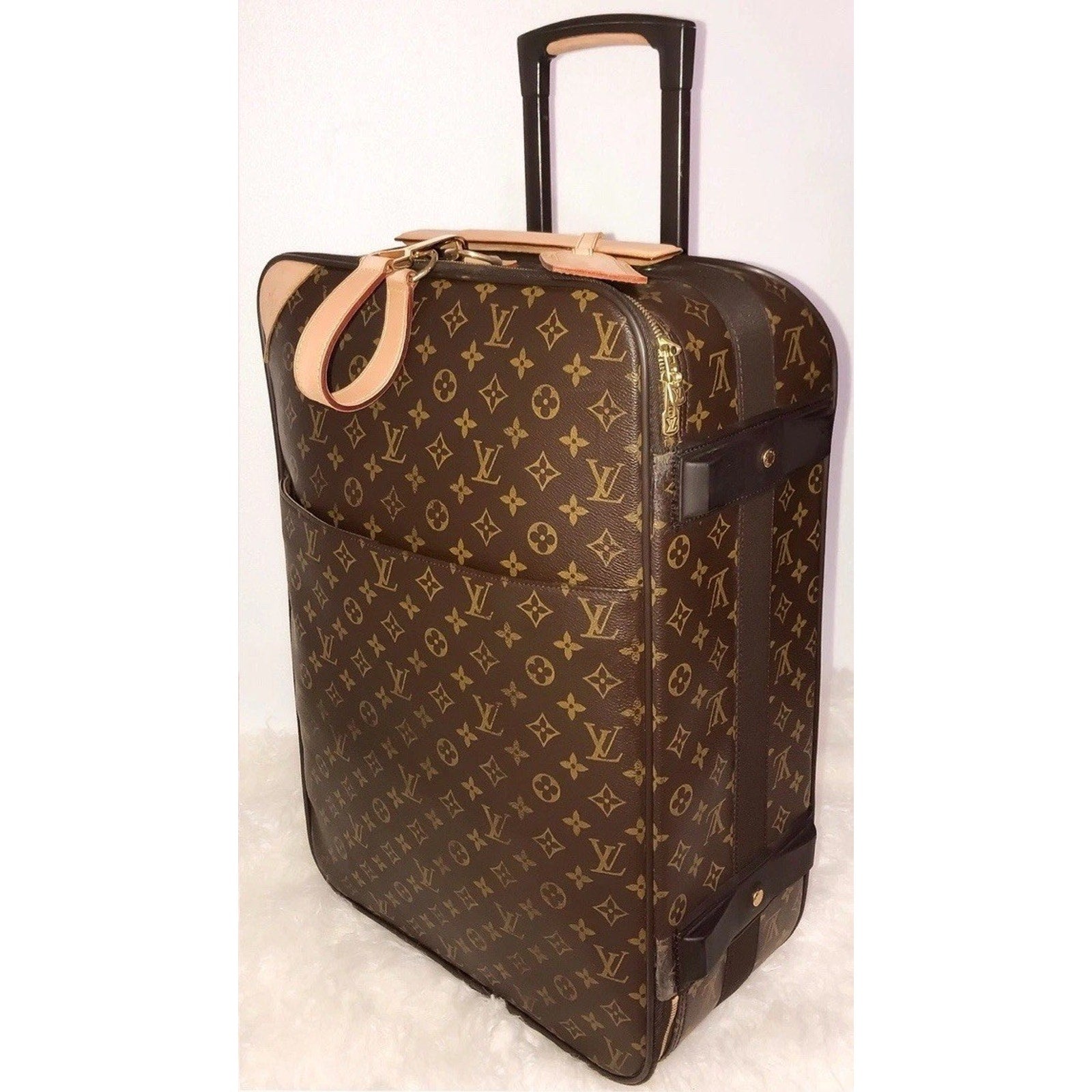 Louis Vuitton Pegase Rolling Suitcase Monogram Bag w/ Garment Hanger