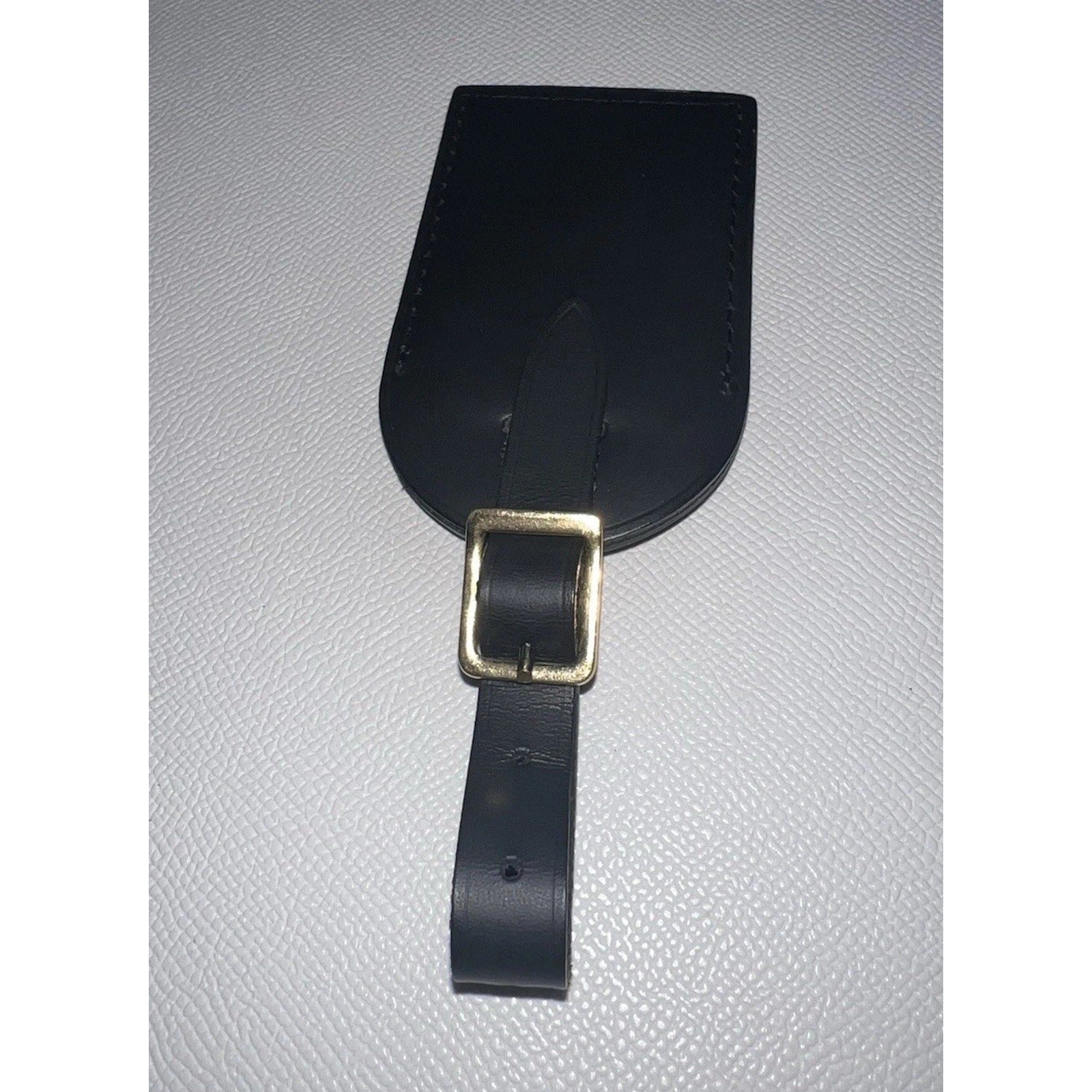 Louis Vuitton Leather Name Tag w/ C Y Initials Goldtone Black Large