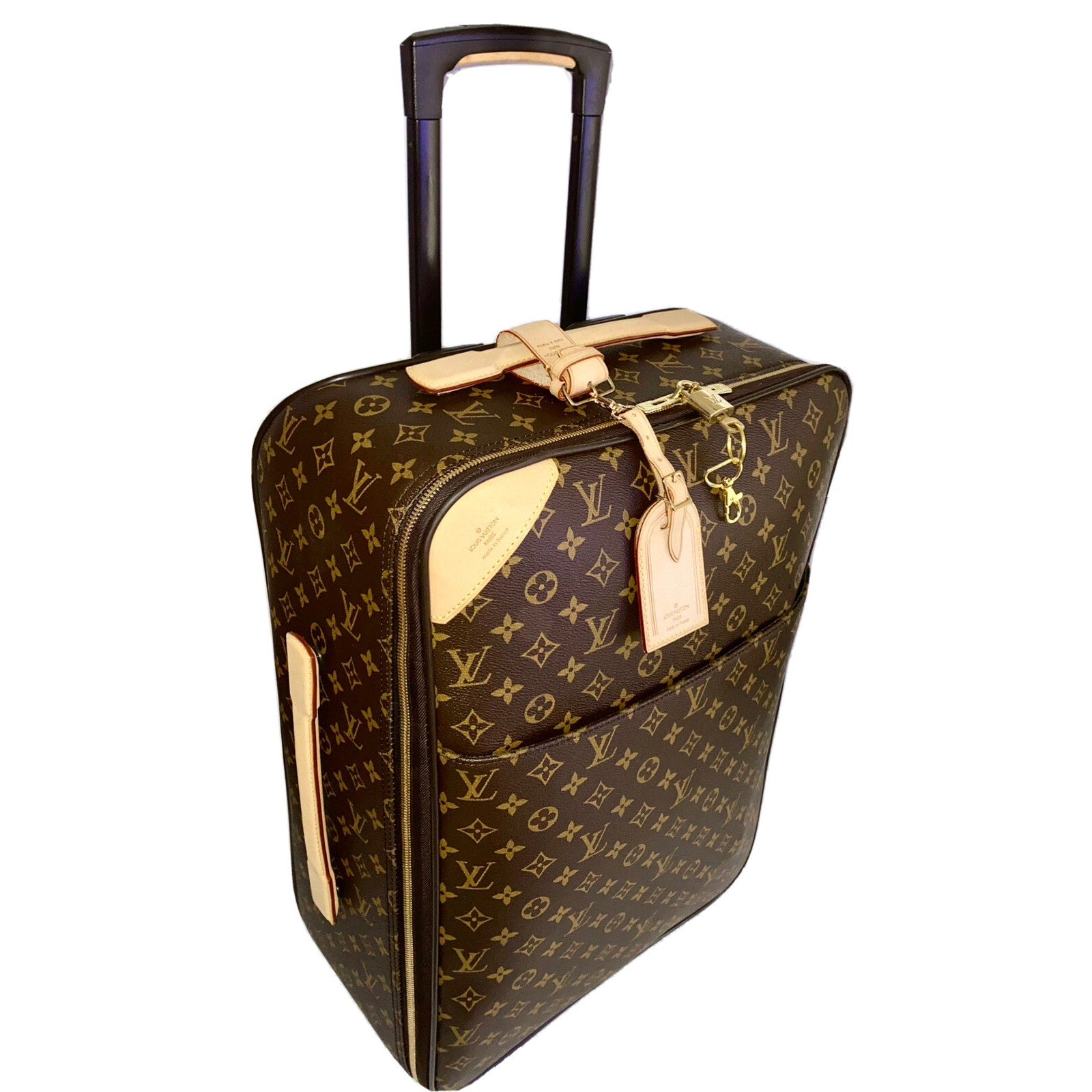 Louis Vuitton Pegas Monogram Suitcase Bag w/ COA Garment Hanger Lock LV Tag