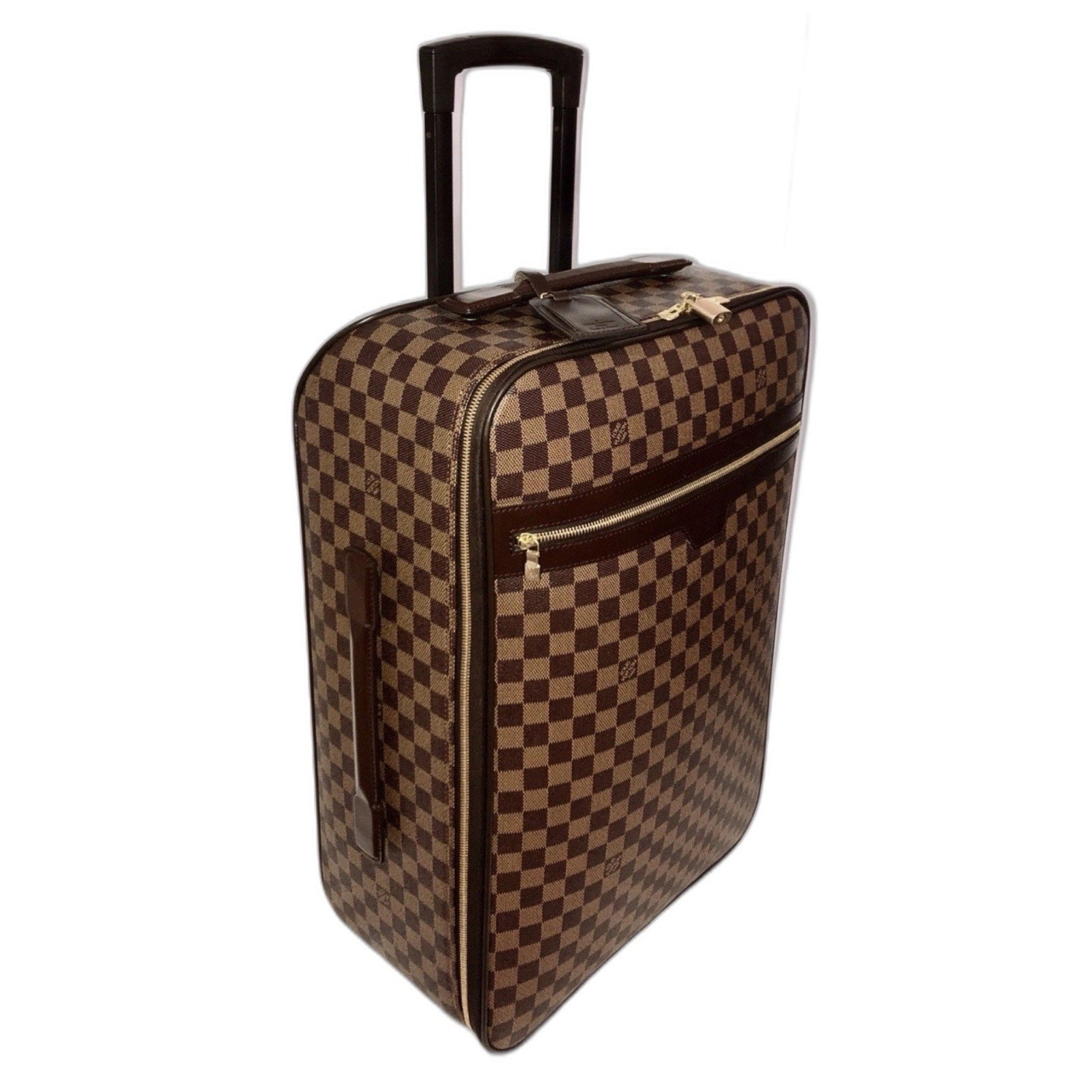Louis Vuitton Pegase 55 Suitcase Bag Damier Ebene w/ Dust-bag Lock Strap