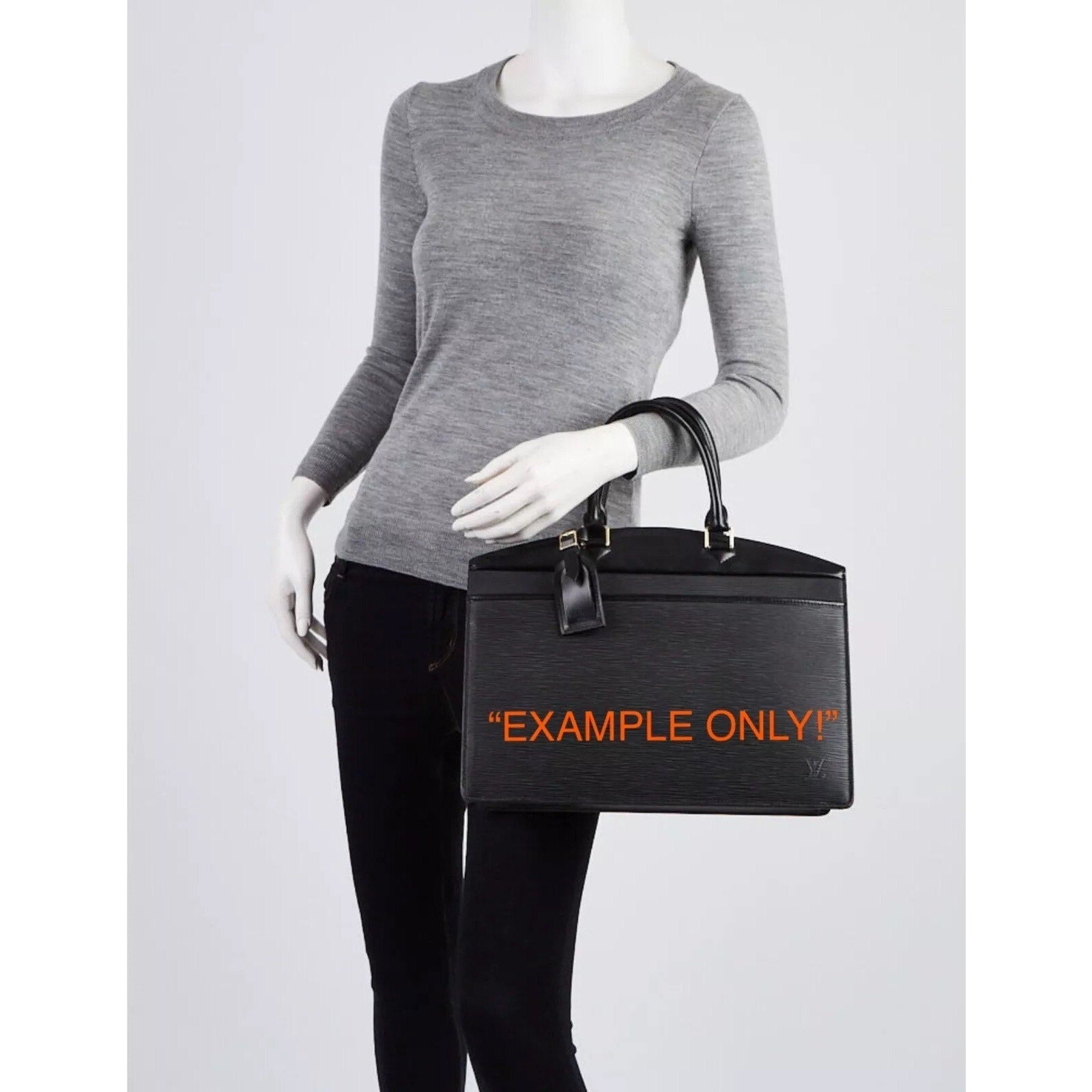 Louis Vuitton Black Name Tag Goldtone Buckle Small Leather