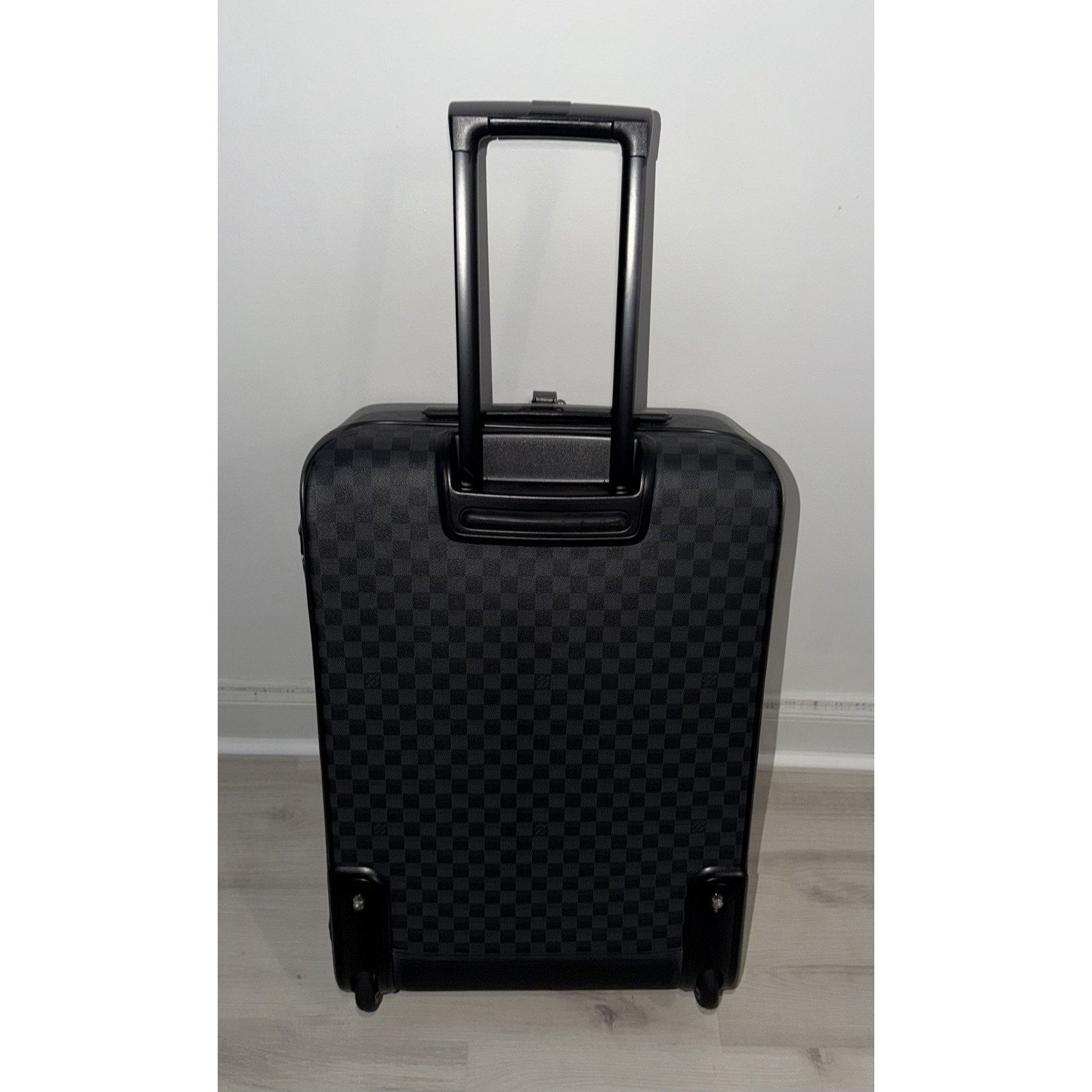 Louis Vuitton Pegase 65 Graphite Suitcase Luggage Bag Silver Tone w/ Pro Cover