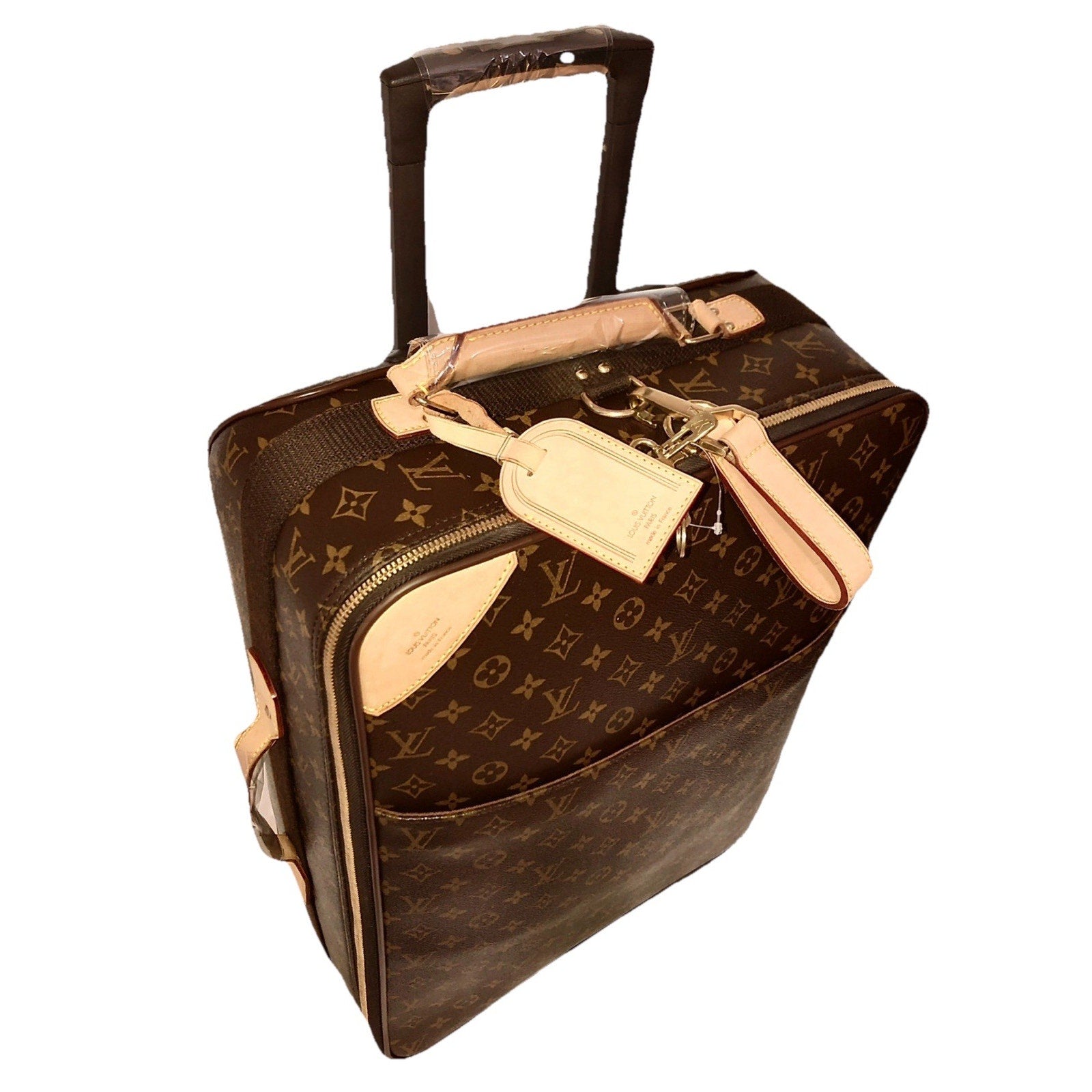 Louis Vuitton Pegase Upright Suitcase Carry Bag w/ COA Dustbag Tag Strap