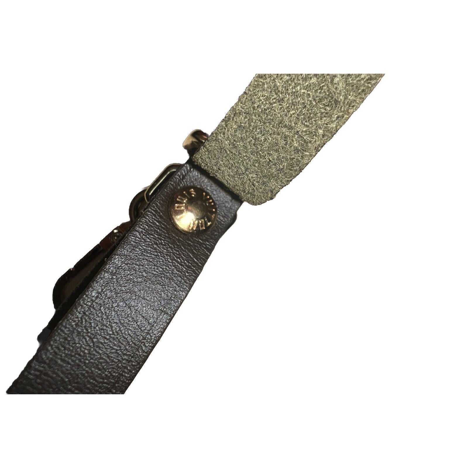 Louis Vuitton Dark Brown Name Tag Soft Leather Small Goldtone 1- Piece