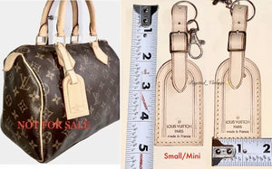 Louis Vuitton Name Tag w/ Strap Small Beige Leather France - 1 Set