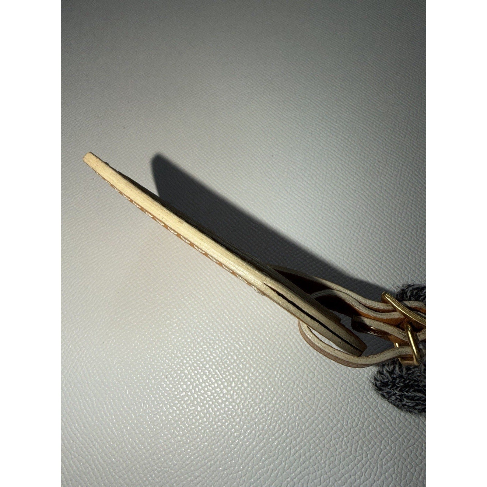 Rare Louis Vuitton Orange Name Tag w/ Strap Grained Leather Gold Pumpkin