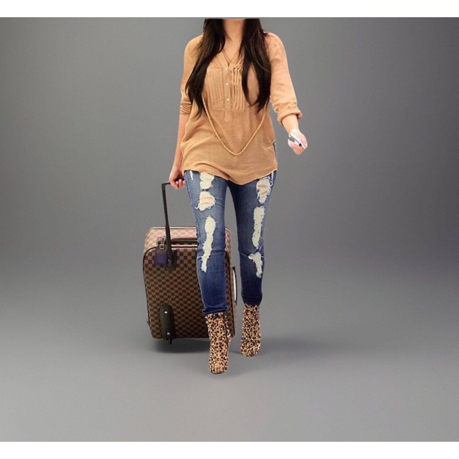 Louis Vuitton Pegase Legere Damier Upright Suitcase + Coa Garment Dust-bag