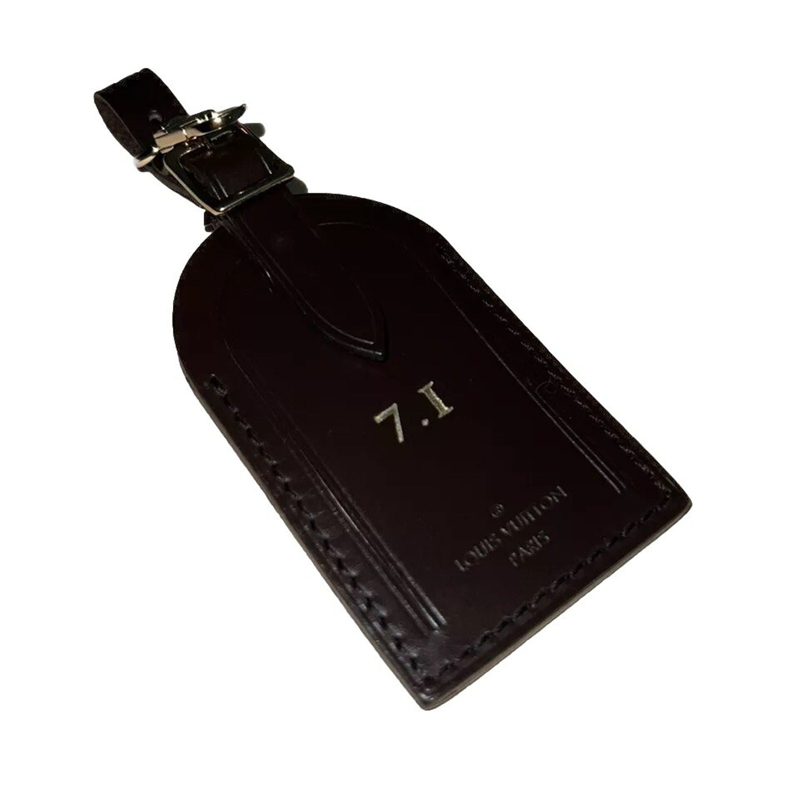 RARE Louis Vuitton 71 ID Name Tag Damier Ebene Goldtone July 1 UEC