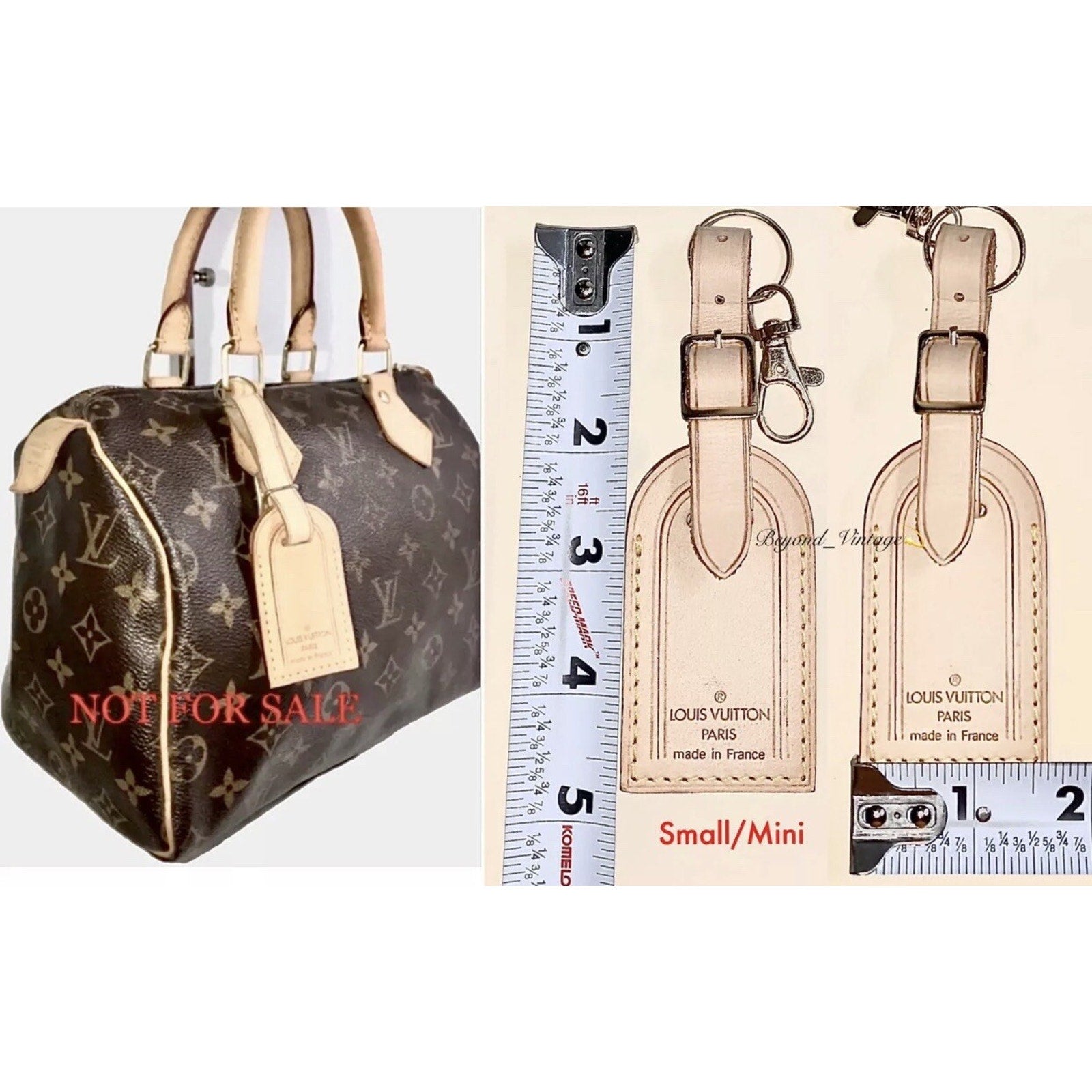 Louis Vuitton Paris Name Tag w/ SO Embossed Light Vachetta Beige Natural Small