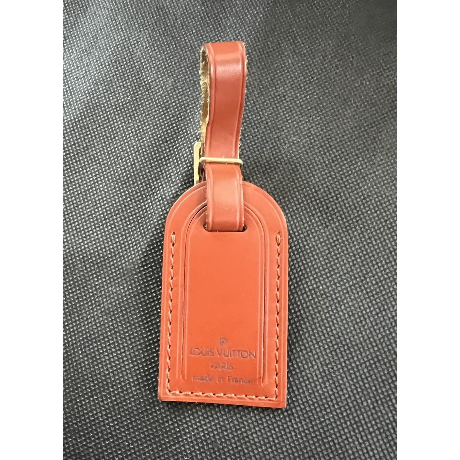 Louis Vuitton Kenyan Fawn Name Tag Goldtone Small - 1 pc France