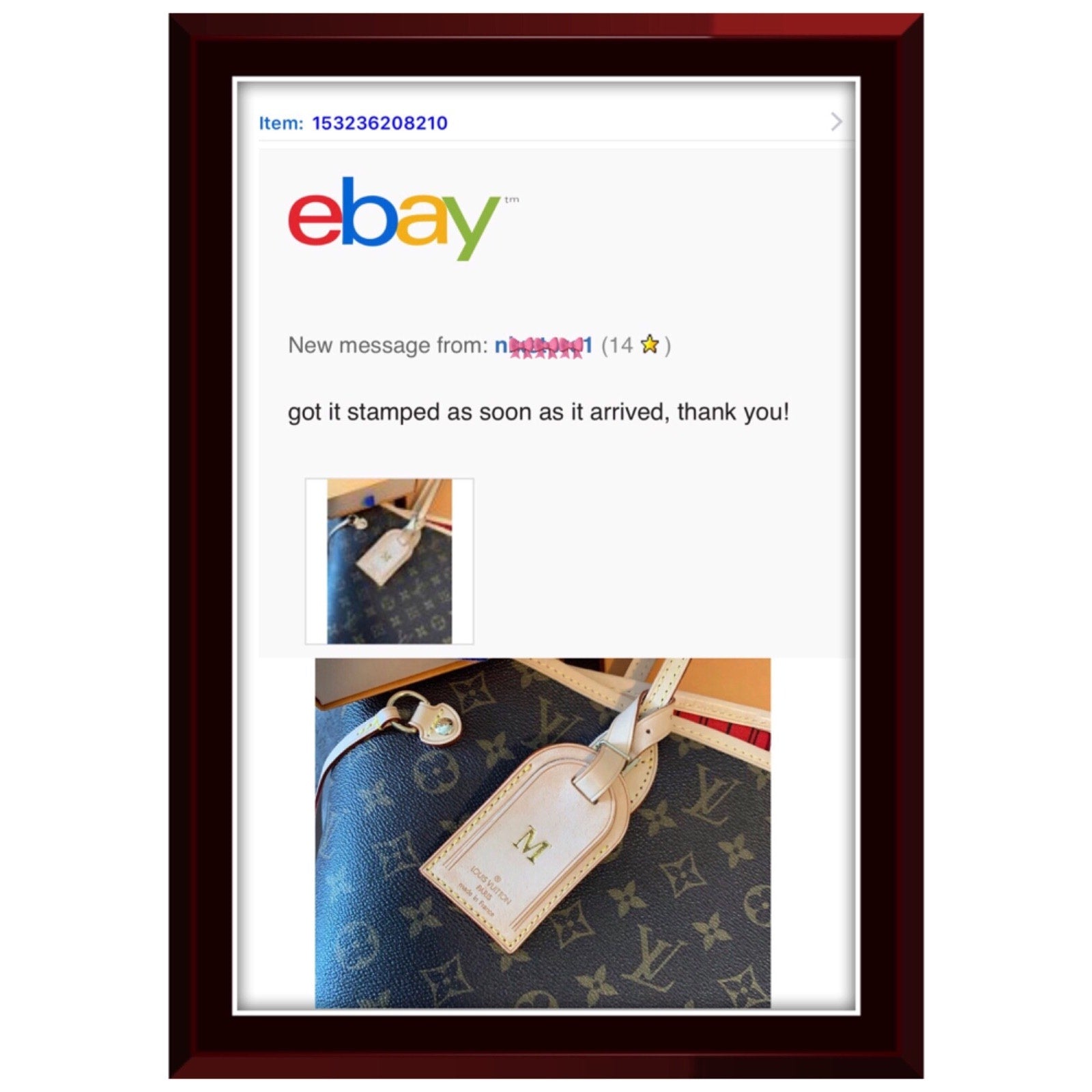 Louis Vuitton Leather Name Tag - France 1 pc Large