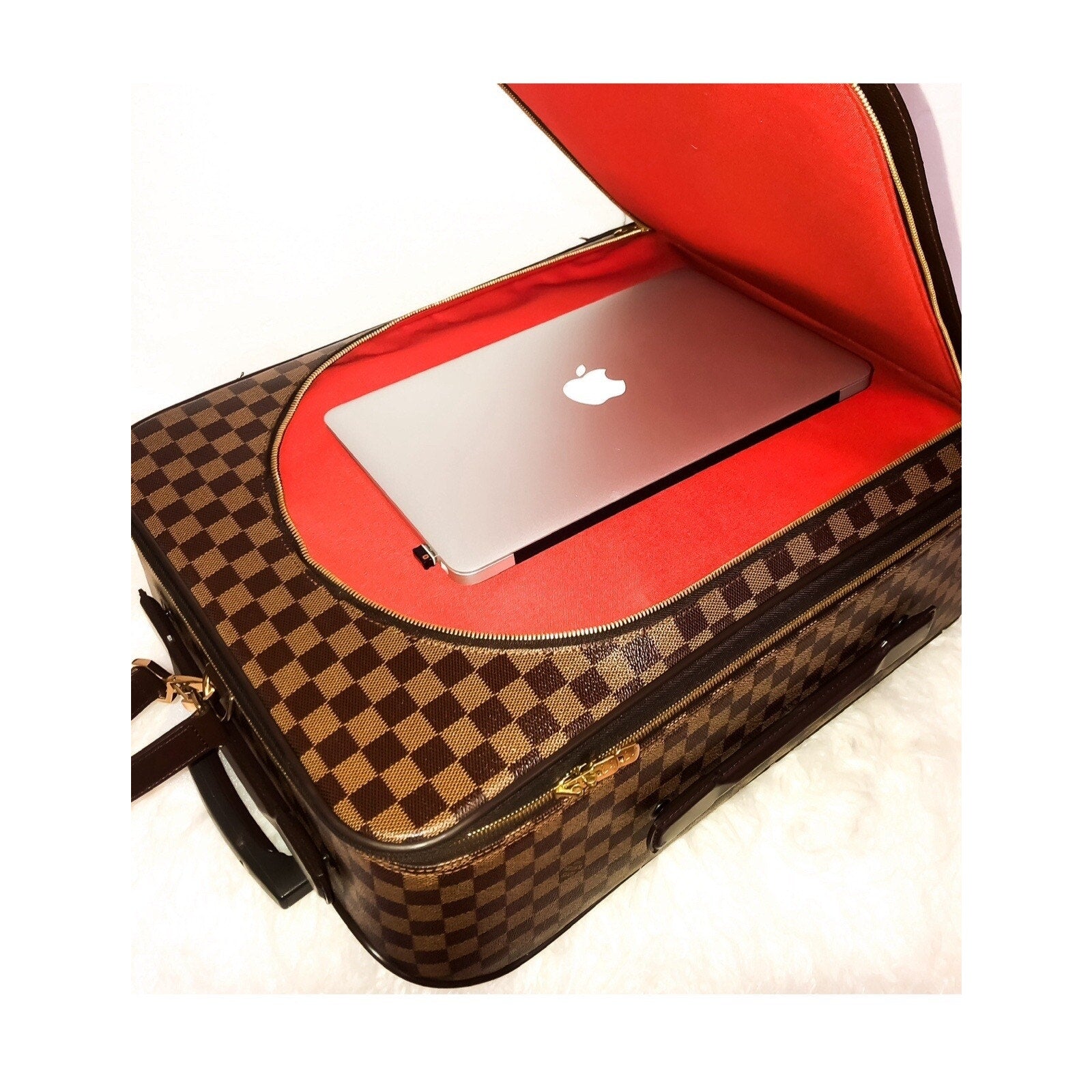 Louis Vuitton Pegase 55 Suitcase Bag Damier Ebene w/ Garment Bag Hanger