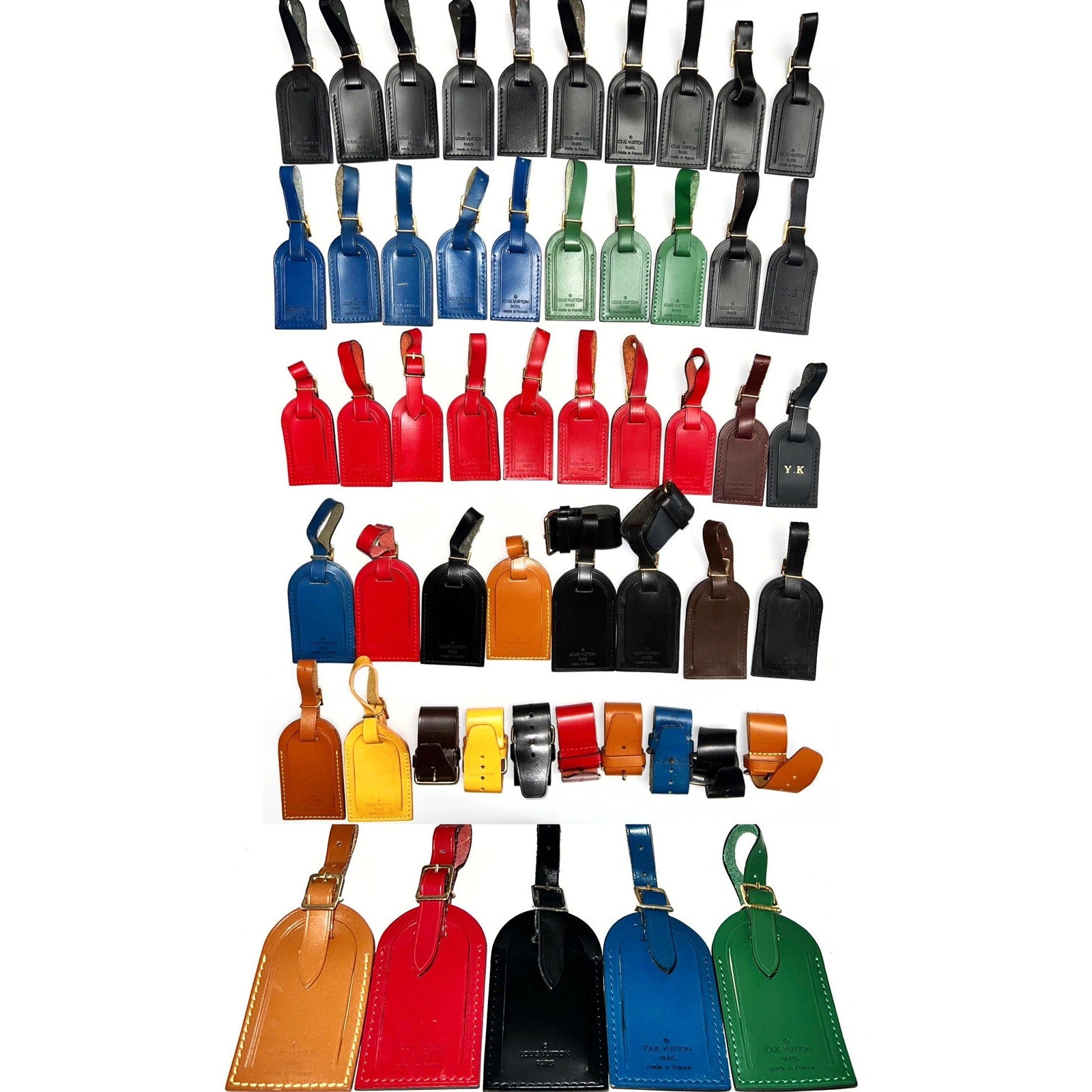 Louis Vuitton Kenyan Fawn Name Tag Goldtone Small - 1 pc France