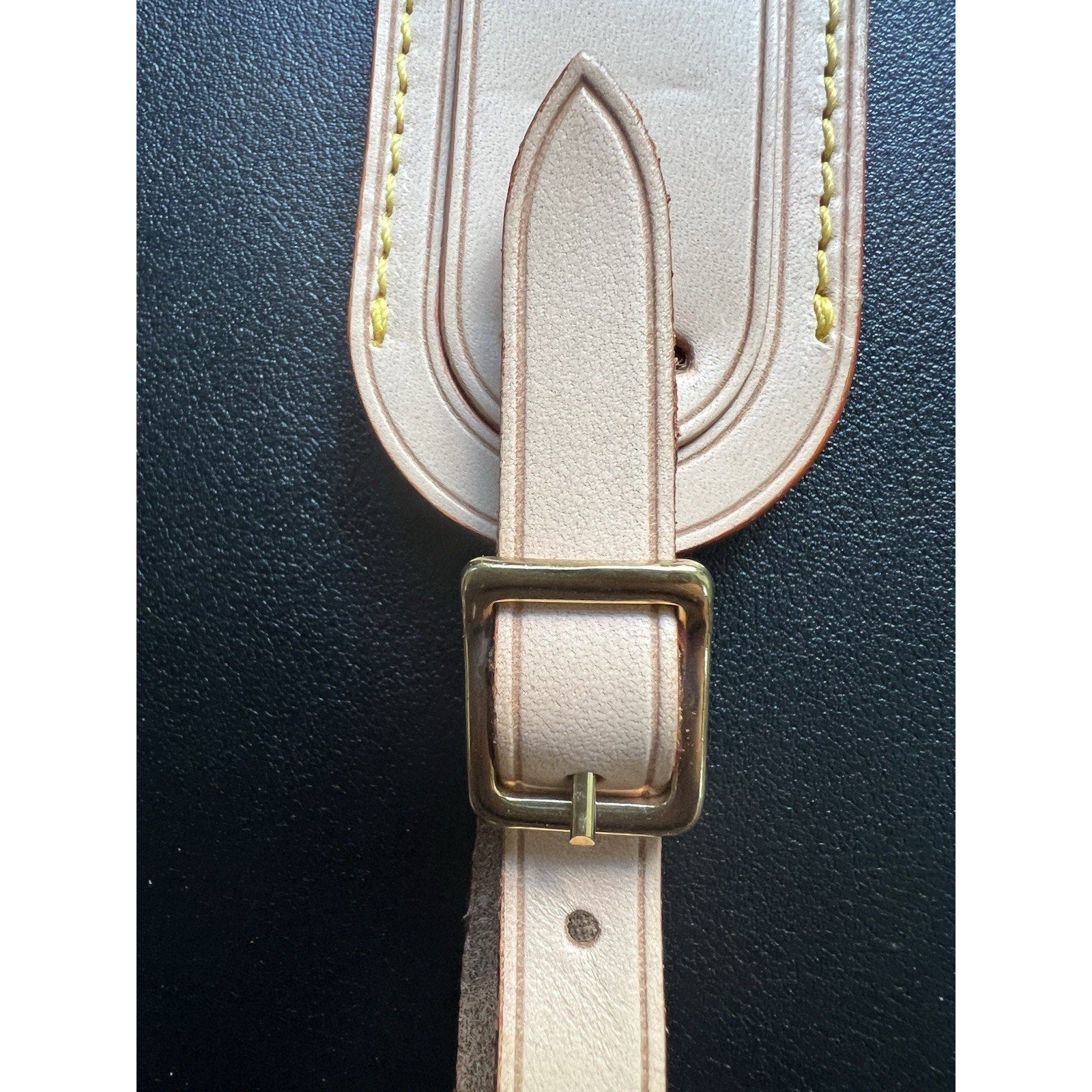 Louis Vuitton Paris Name Tag w/ SO Embossed Light Vachetta Beige Natural Small